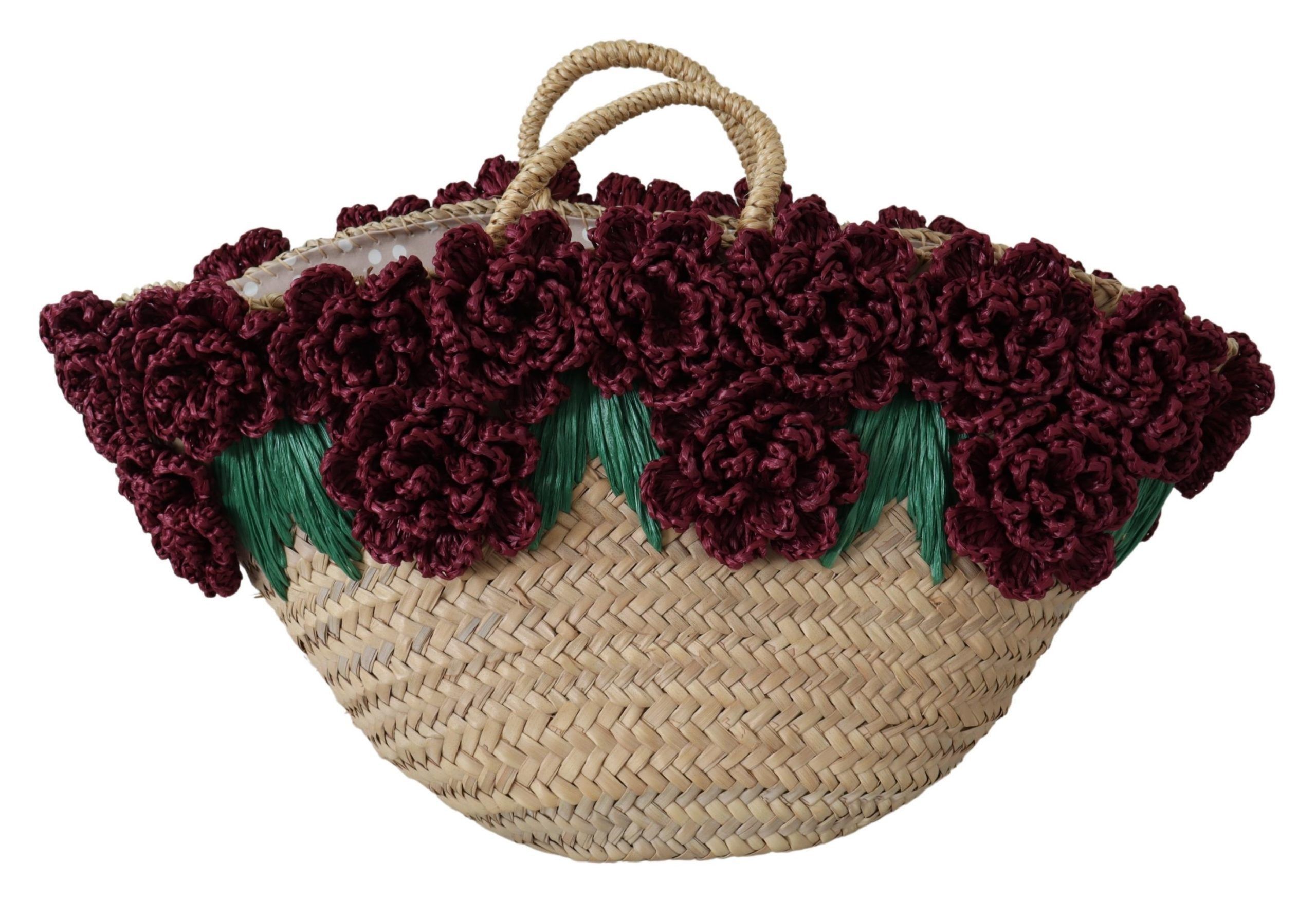 Dolce & Gabbana Chic Floral Straw Tote Women's Elegance Size ONE SIZE - 2 Thumbnail