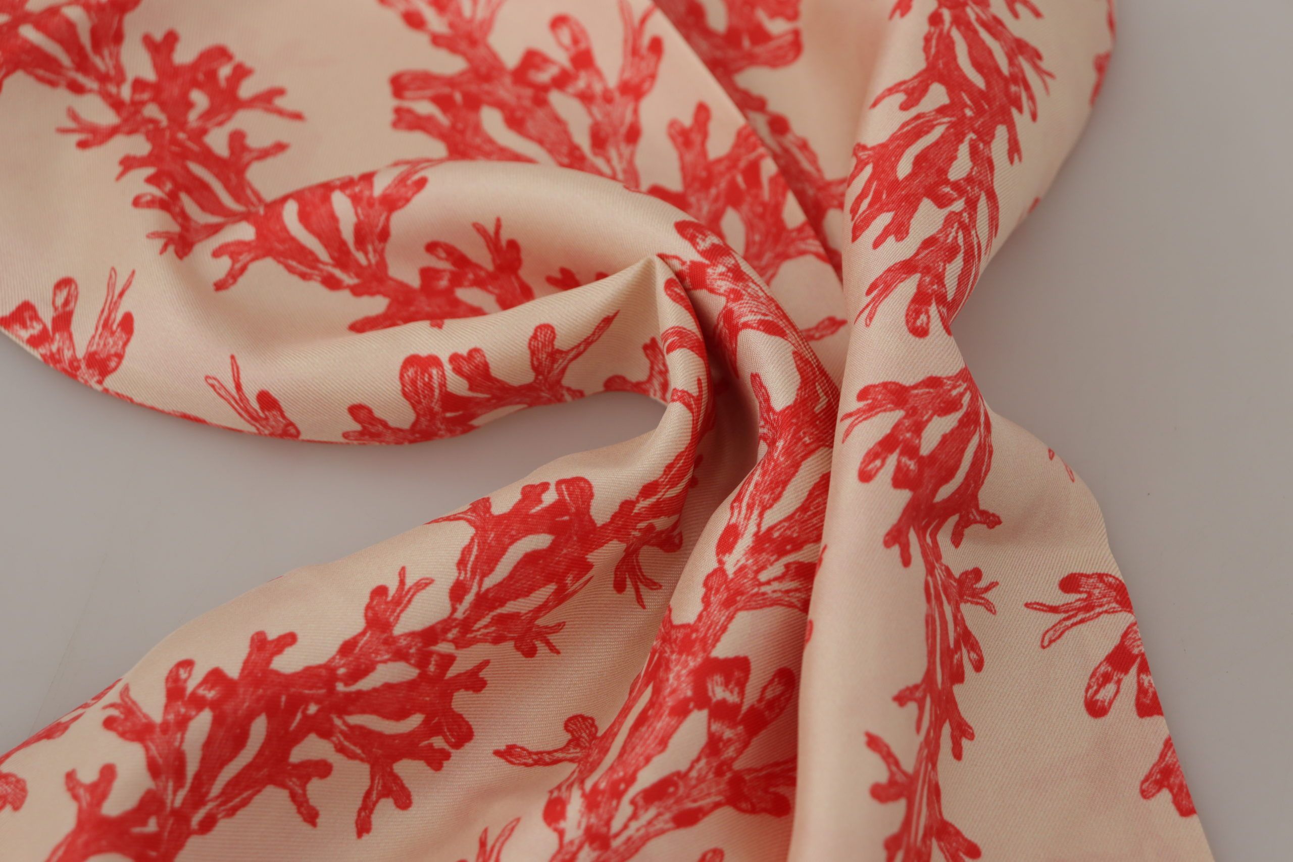 Dolce & Gabbana Elegant Silk Men's Scarf Wrap - Red Coral Men's Print Size ONE SIZE - 6 Thumbnail