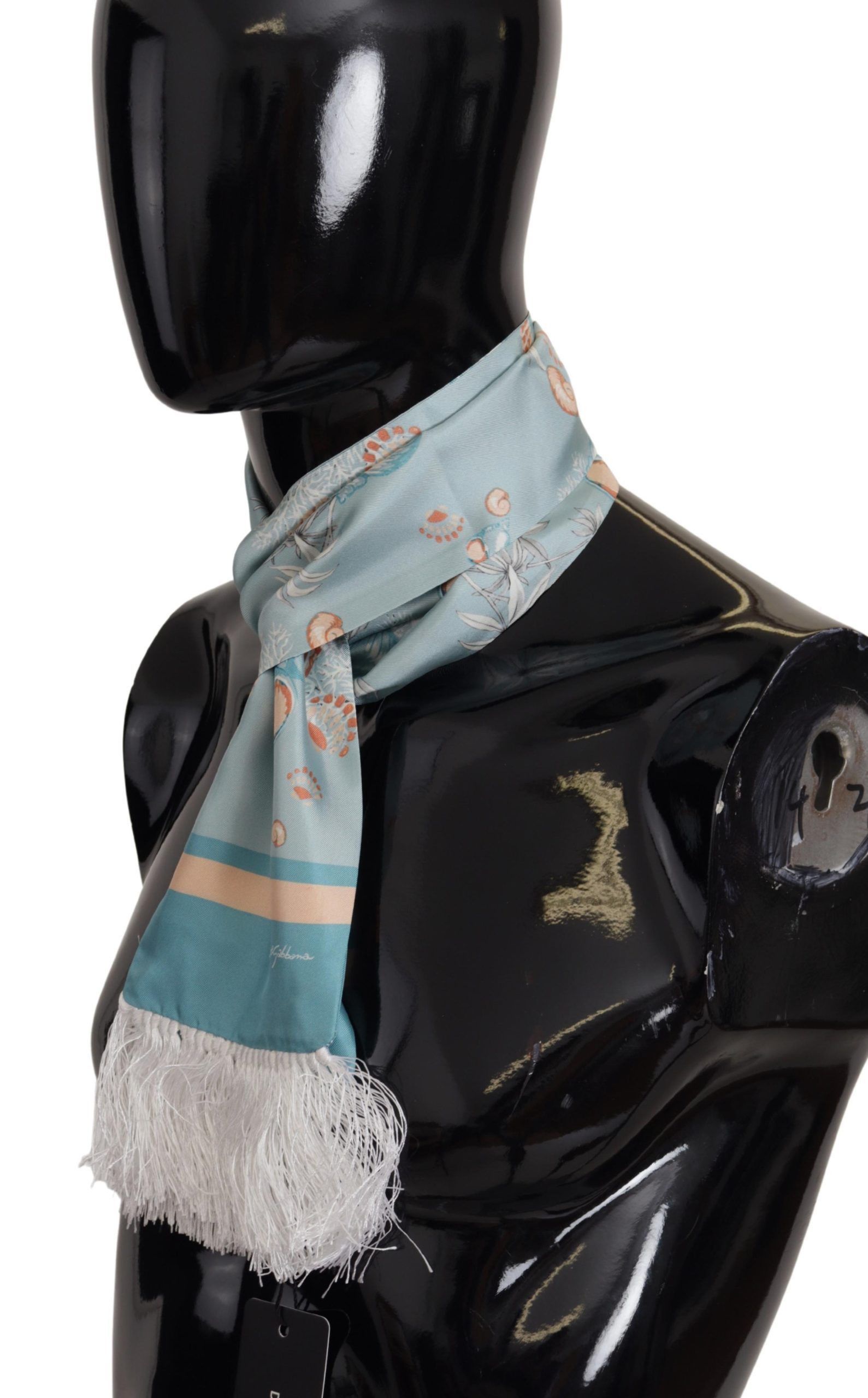 Dolce & Gabbana Elegant Silk Scarf with Shell Men's Motif Size ONE SIZE - 2 Thumbnail