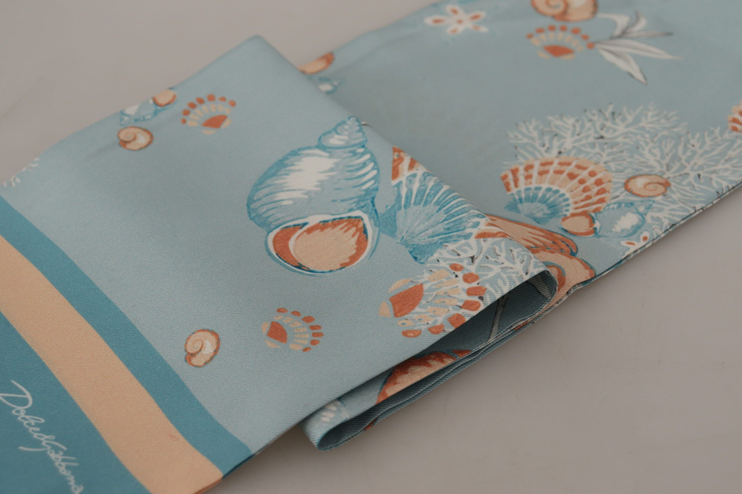 Dolce & Gabbana Elegant Silk Scarf with Shell Men's Motif Size ONE SIZE - 6 Thumbnail