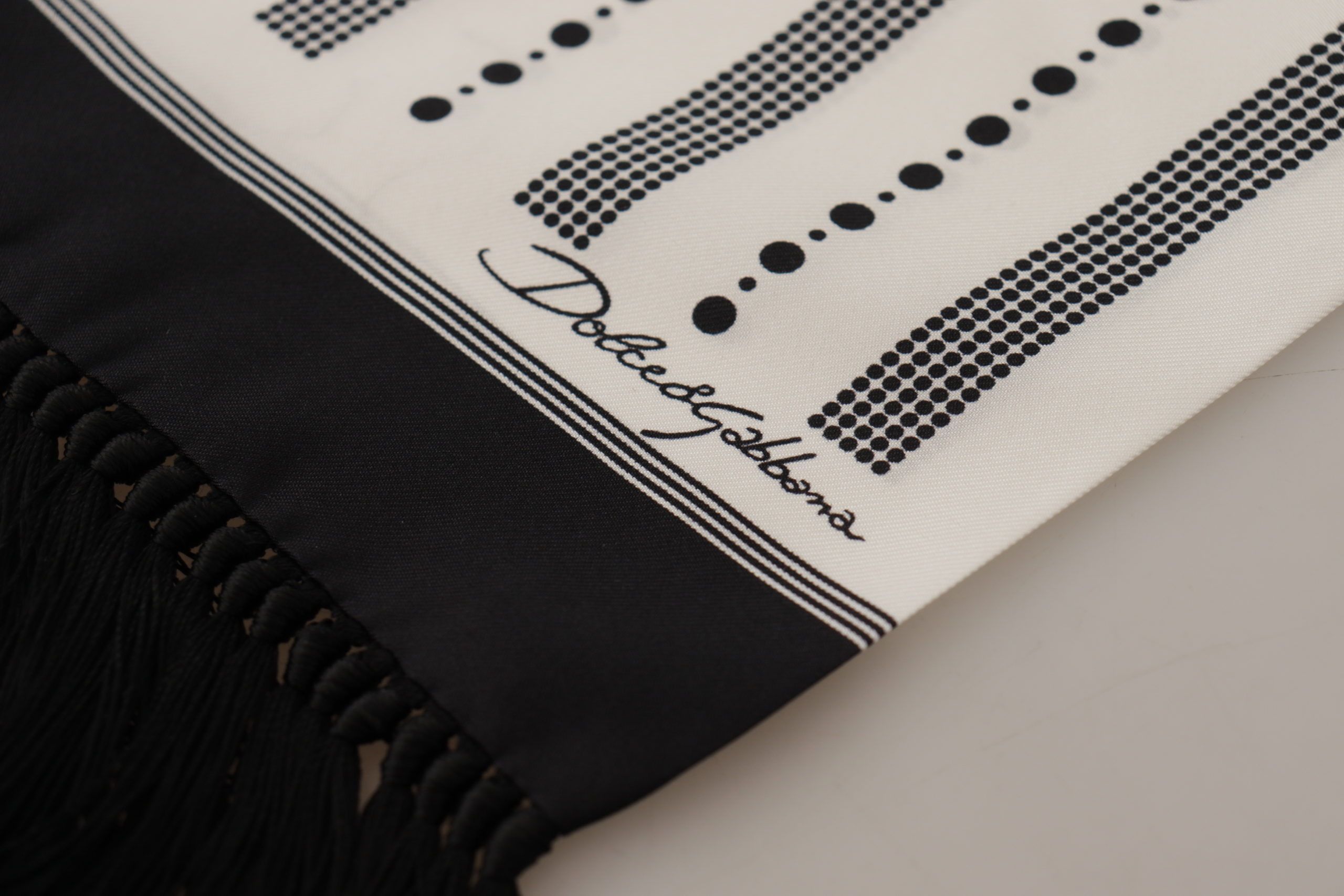Dolce & Gabbana Elegant Monochrome Silk Men's Men's Scarf Size ONE SIZE - 5 Thumbnail