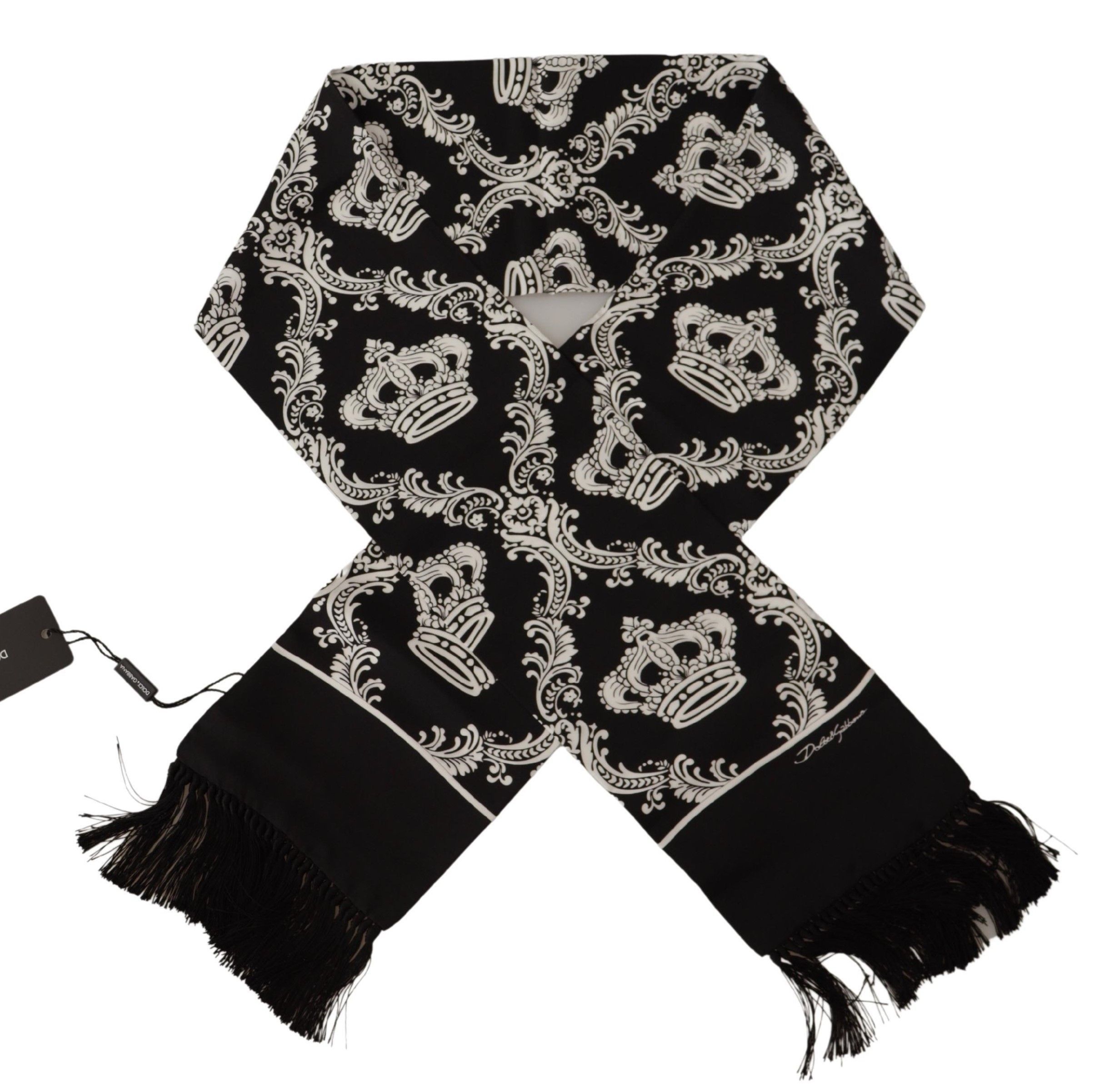 Dolce & Gabbana Regal Crown Silk Men's Men's Scarf Size ONE SIZE - 2 Thumbnail