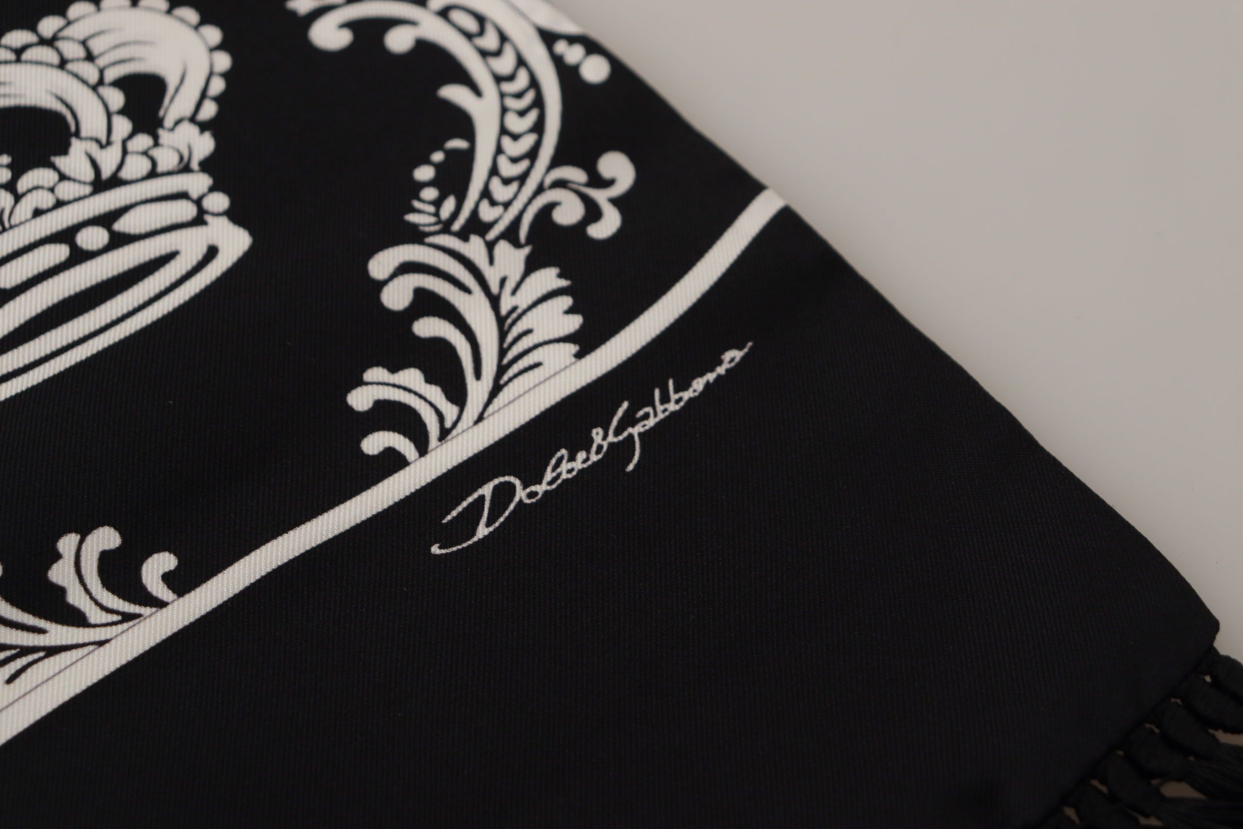 Dolce & Gabbana Regal Crown Silk Men's Men's Scarf Size ONE SIZE - 5 Thumbnail