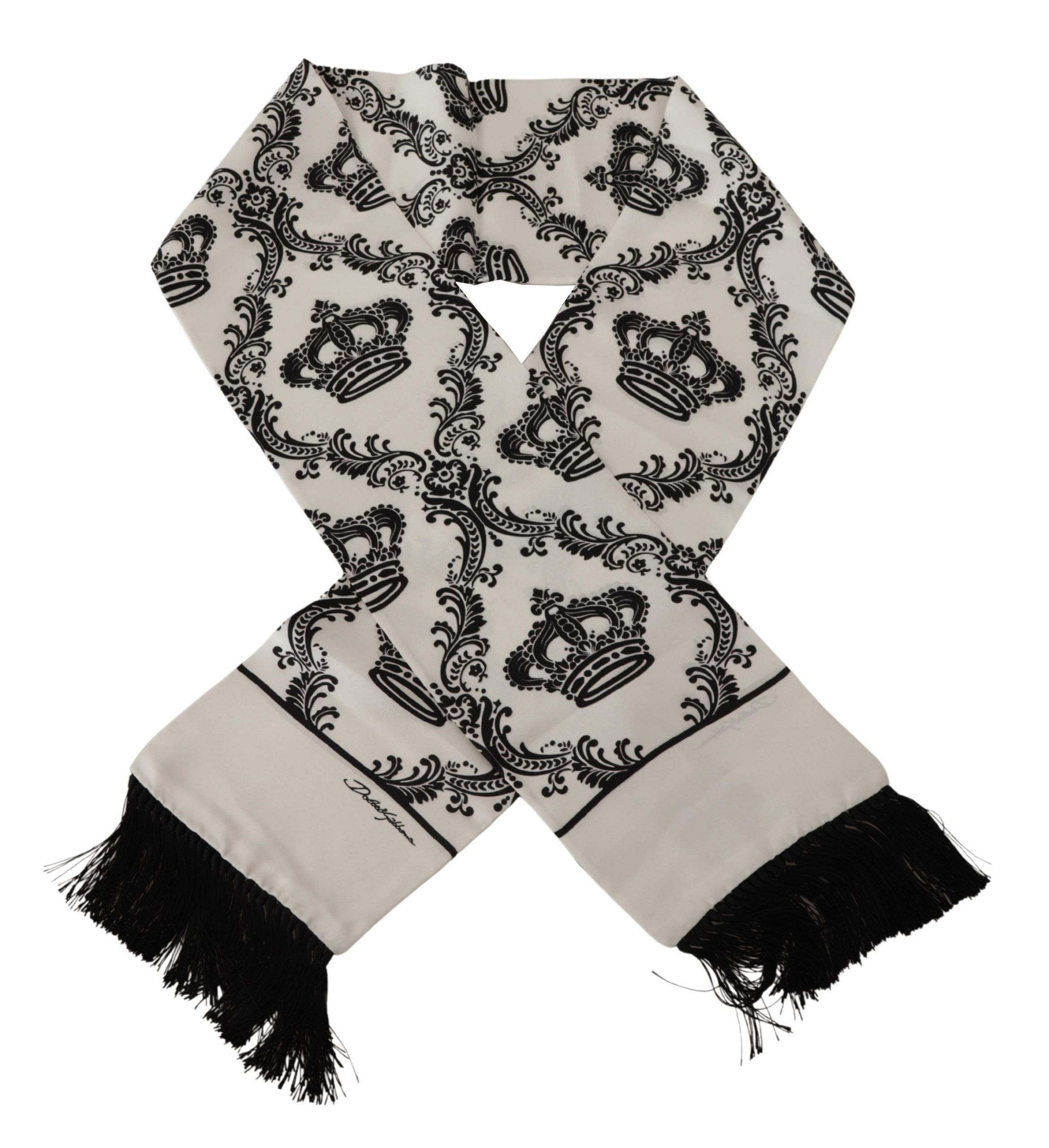 Dolce & Gabbana Royal Crown Printed Silk Men's Men's Scarf Size ONE SIZE - 3 Thumbnail