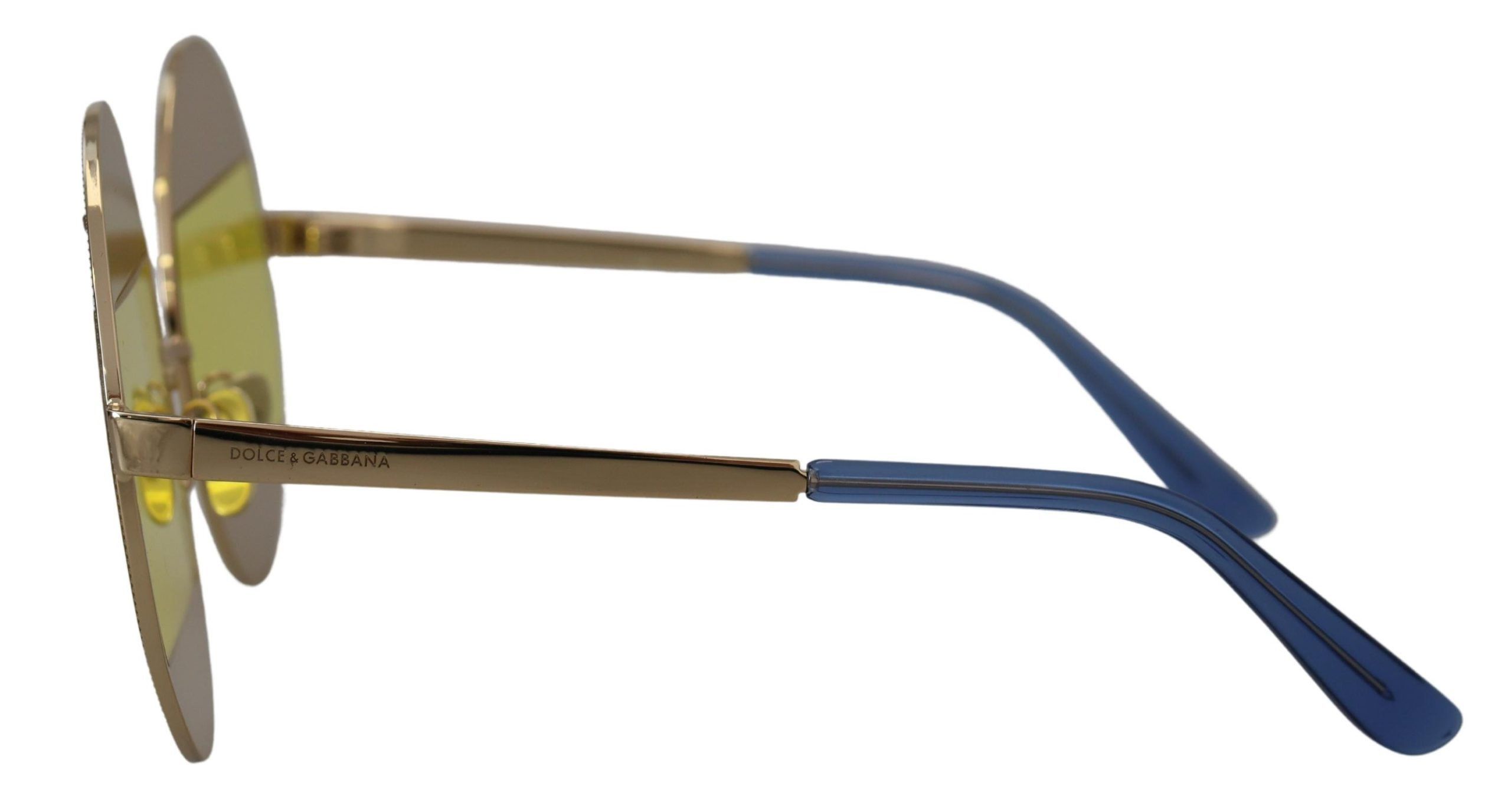 Crystal Embellished Gold Oval Women's Sunglasses