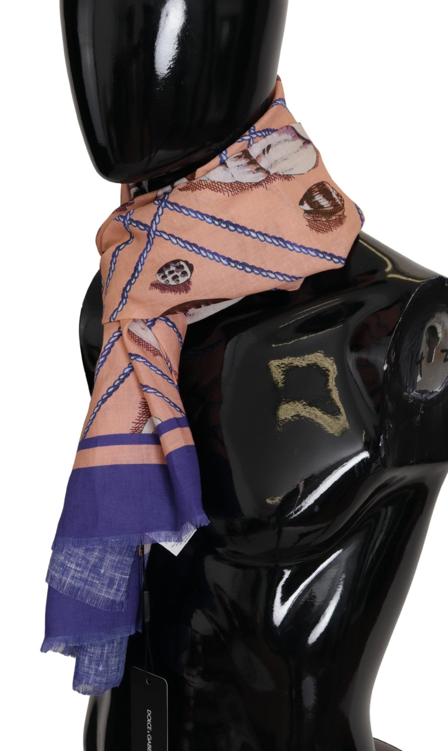 Dolce & Gabbana Multicolor Seashell Linen Scarf for Men's Men Size ONE SIZE - 2 Thumbnail
