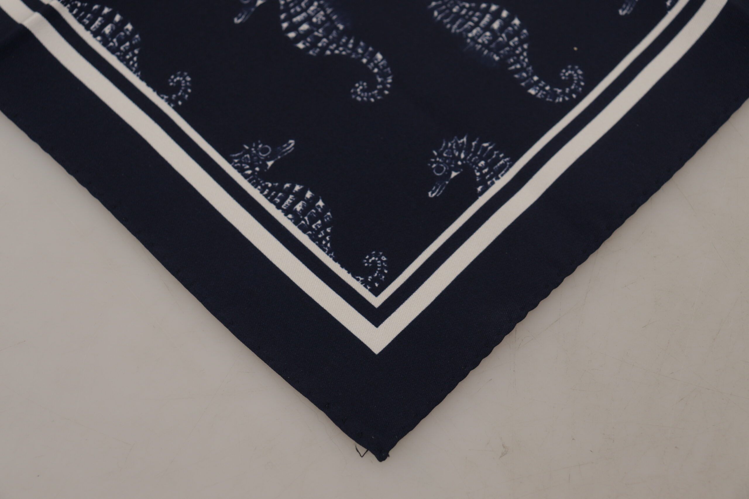 Dolce & Gabbana Elegant Blue Seahorse Silk Men's Men's Scarf Size ONE SIZE - 2 Thumbnail