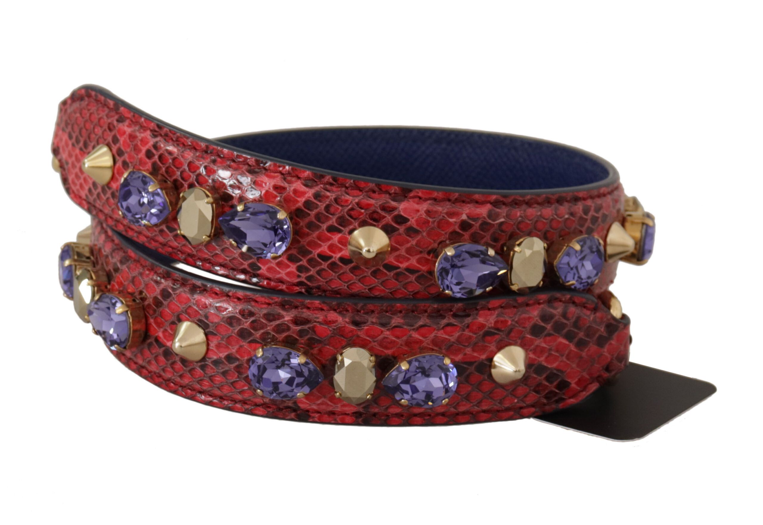 Dolce & Gabbana Elegant Red Python Leather Handbag Women's Strap Size ONE SIZE - 2 Thumbnail