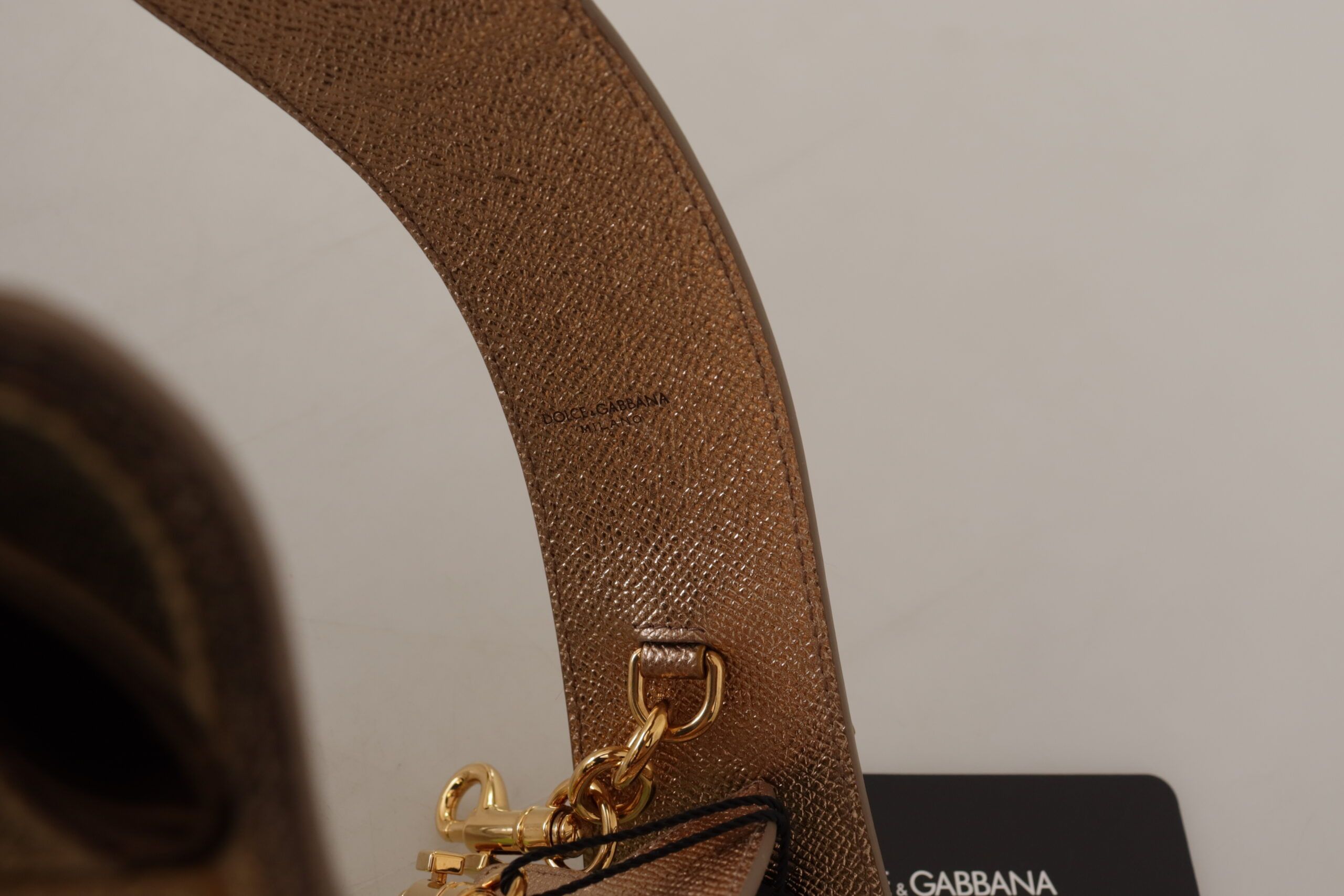 Dolce & Gabbana Elegant Gold Leather Shoulder Women's Strap Size ONE SIZE - 3 Thumbnail