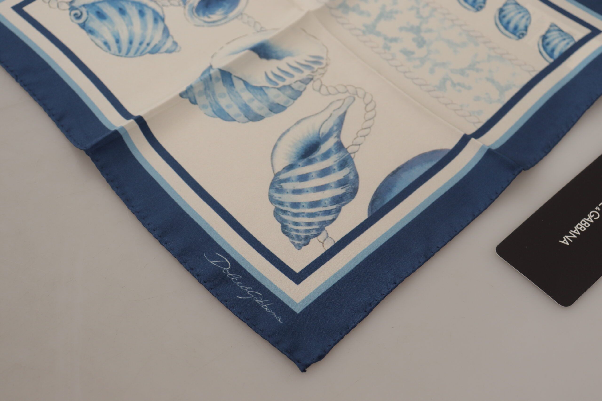 Dolce & Gabbana Elegant Blue Silk Men's Square Men's Scarf Size ONE SIZE - 3 Thumbnail