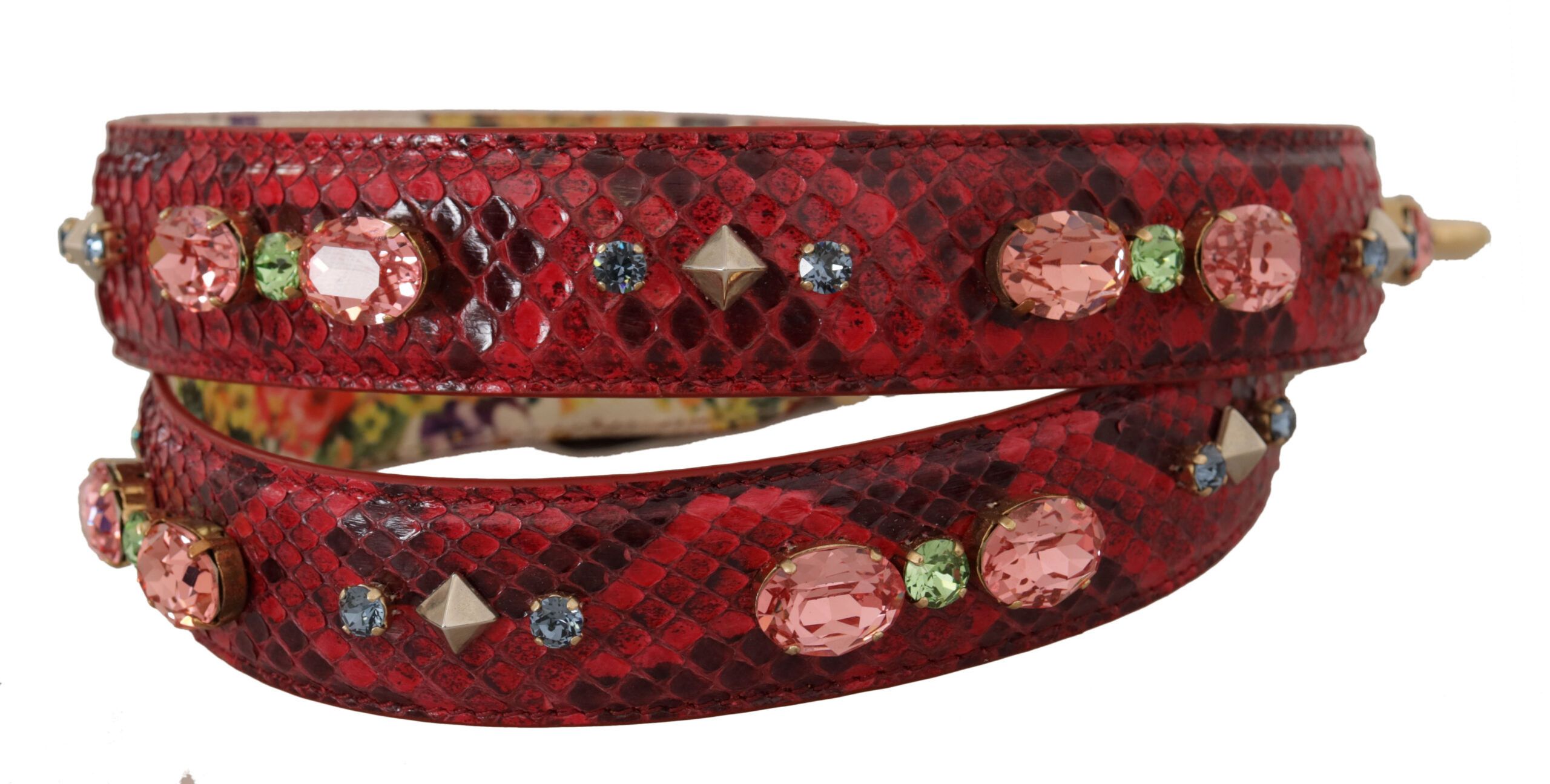 Dolce & Gabbana Elegant Red Python Leather Bag Women's Strap Size ONE SIZE - 4 Thumbnail