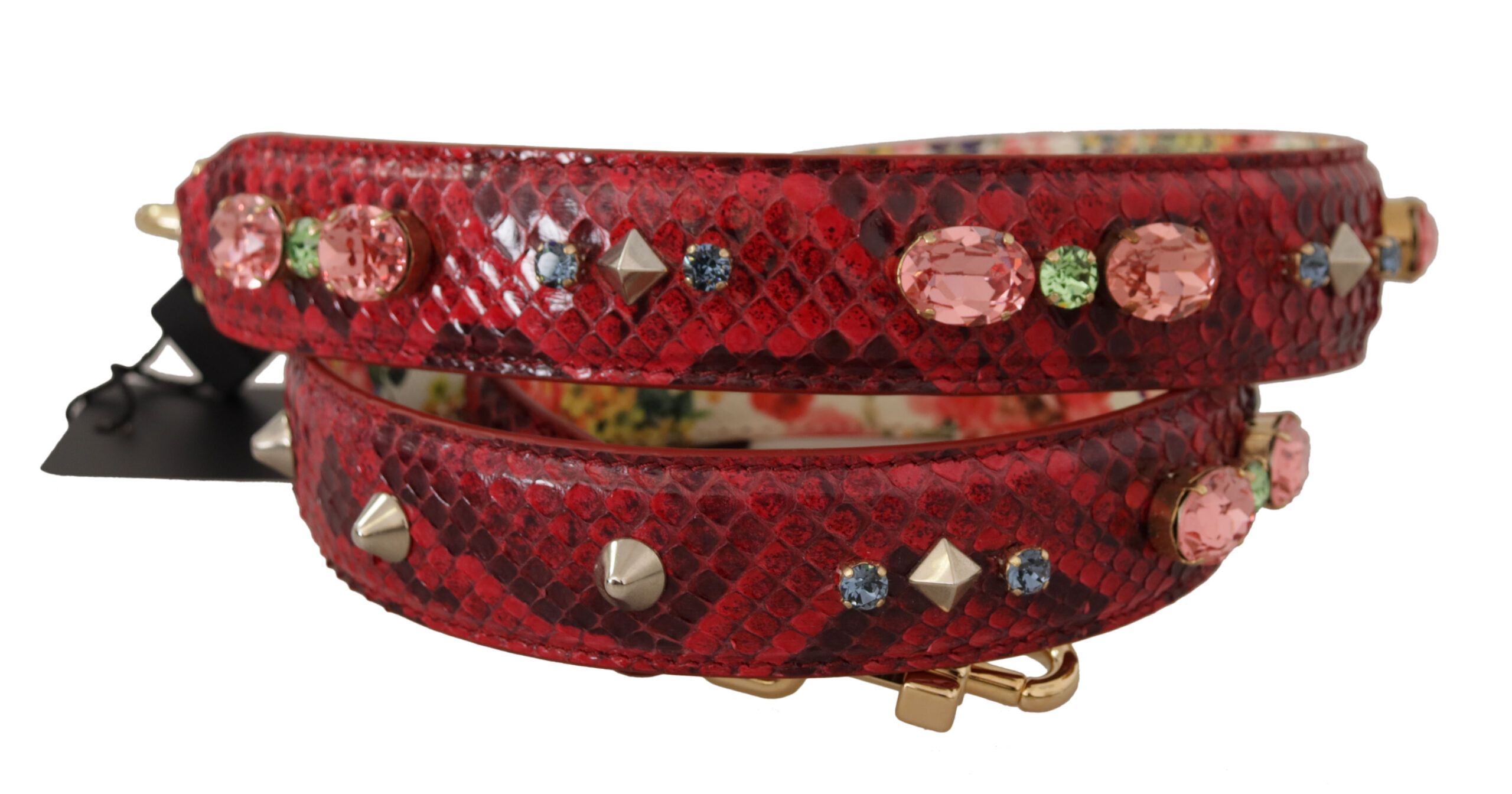 Dolce & Gabbana Elegant Red Python Leather Bag Women's Strap Size ONE SIZE - 2 Thumbnail