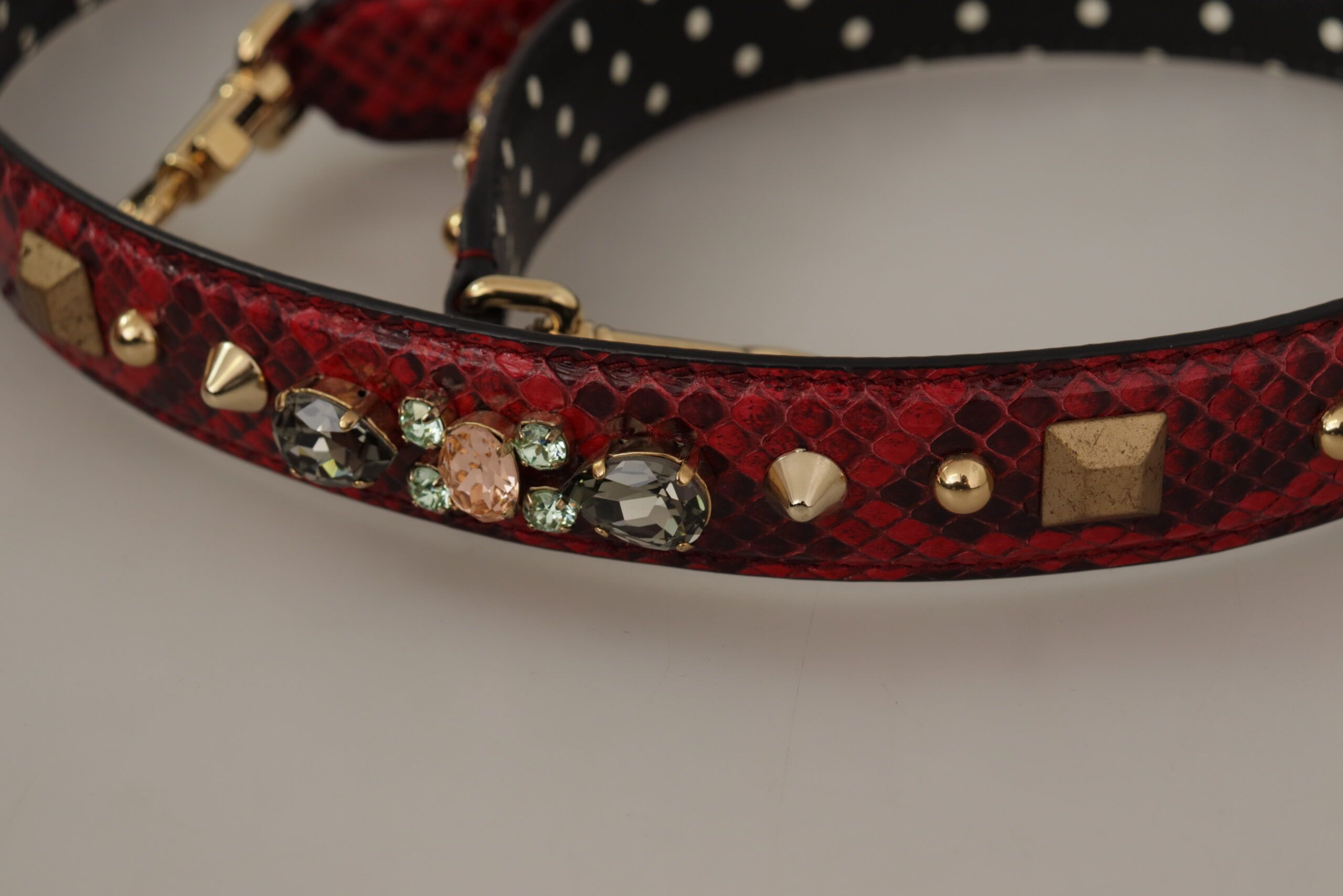 Dolce & Gabbana Red Python Leather Shoulder Bag Women's Strap Size ONE SIZE - 6 Thumbnail