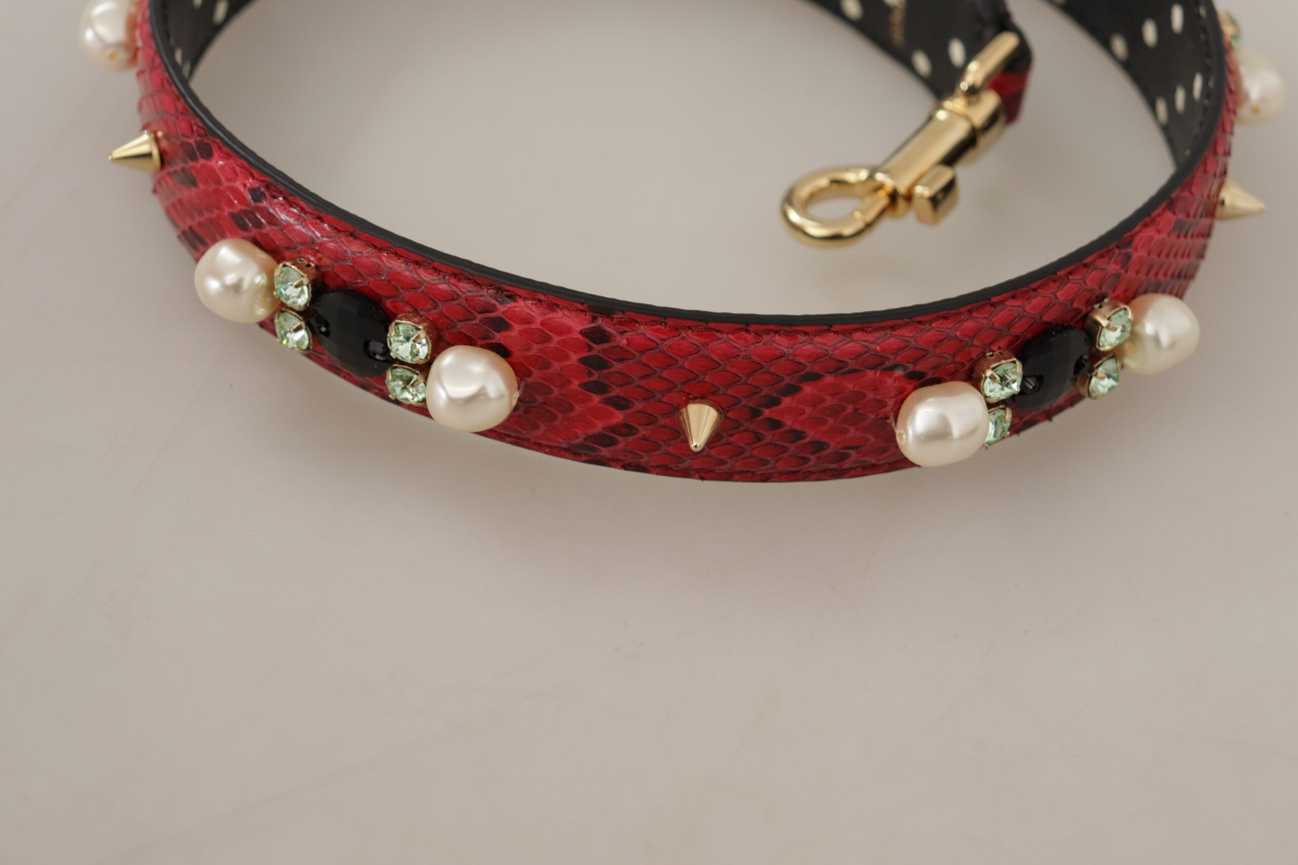 Dolce & Gabbana Elegant Red Python Leather Shoulder Women's Strap Size ONE SIZE - 6 Thumbnail