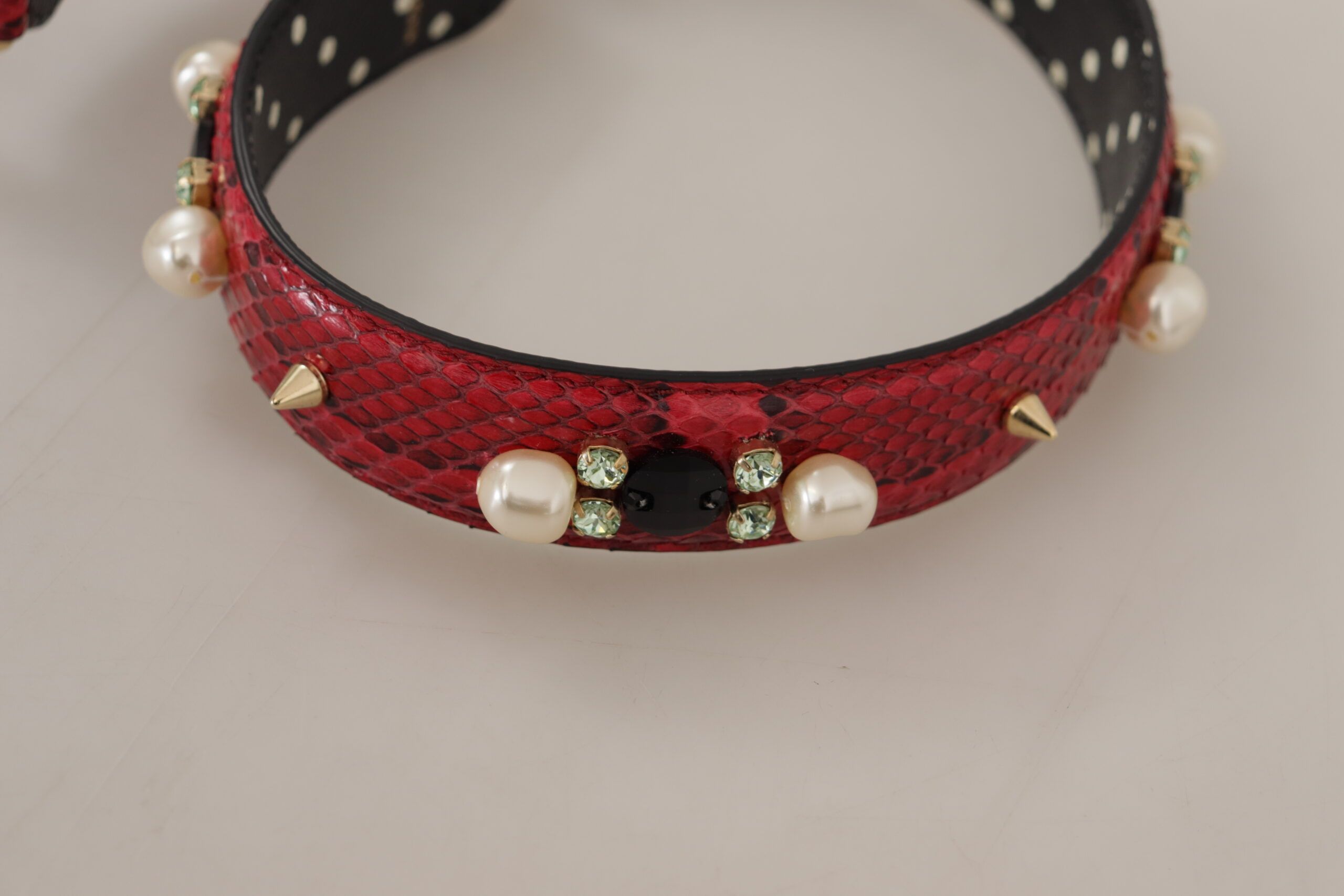 Dolce & Gabbana Elegant Red Python Leather Shoulder Women's Strap Size ONE SIZE - 5 Thumbnail