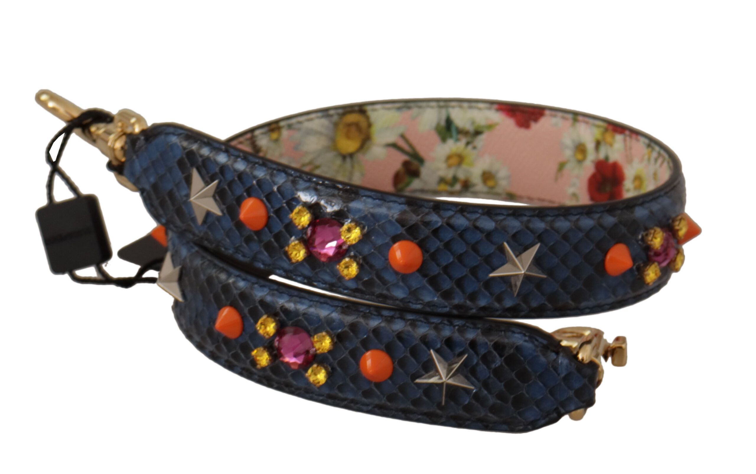 Dolce & Gabbana Elegant Blue Python Leather Bag Women's Strap Size ONE SIZE - 2 Thumbnail