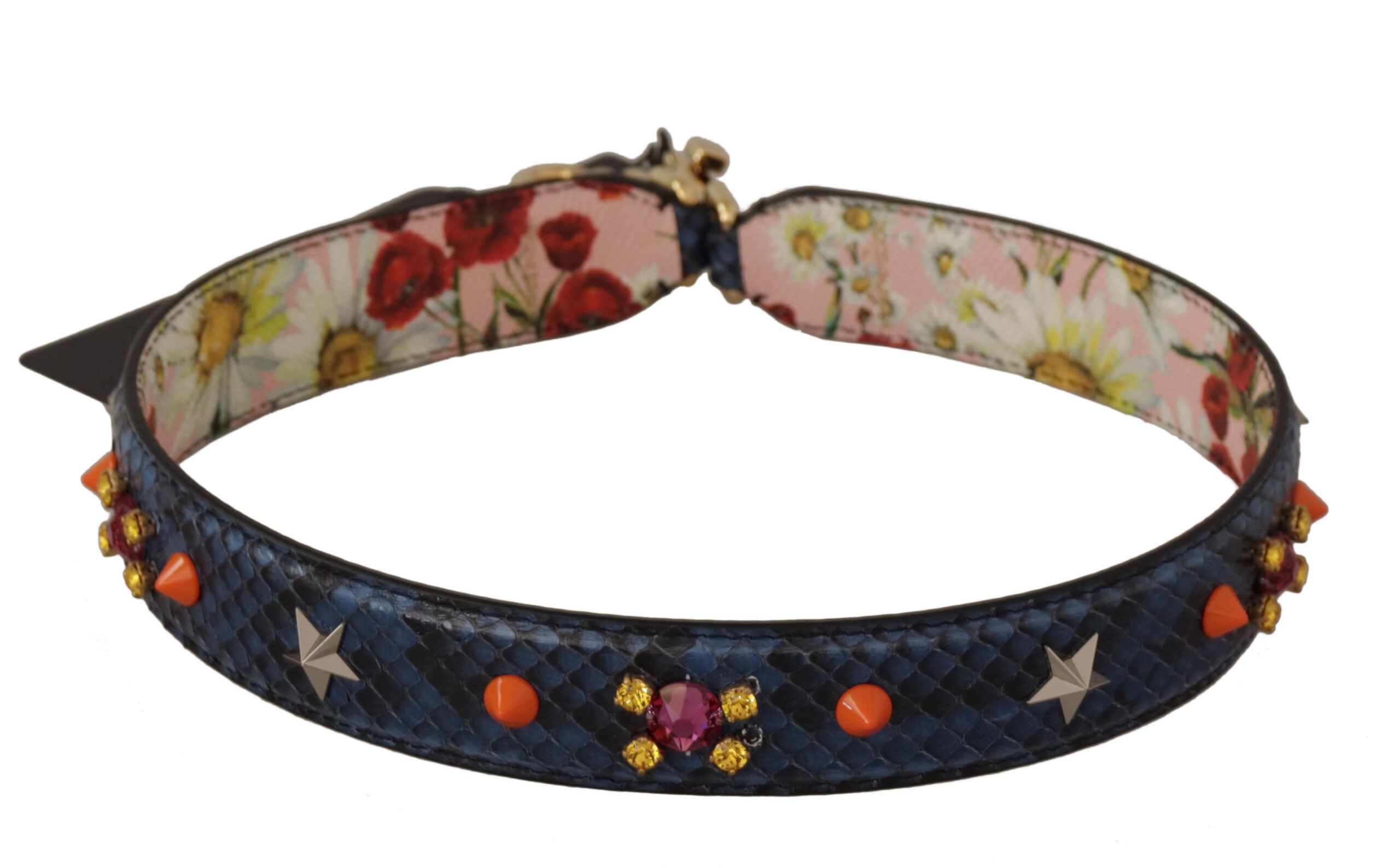 Dolce & Gabbana Elegant Blue Python Leather Bag Women's Strap Size ONE SIZE - 3 Thumbnail