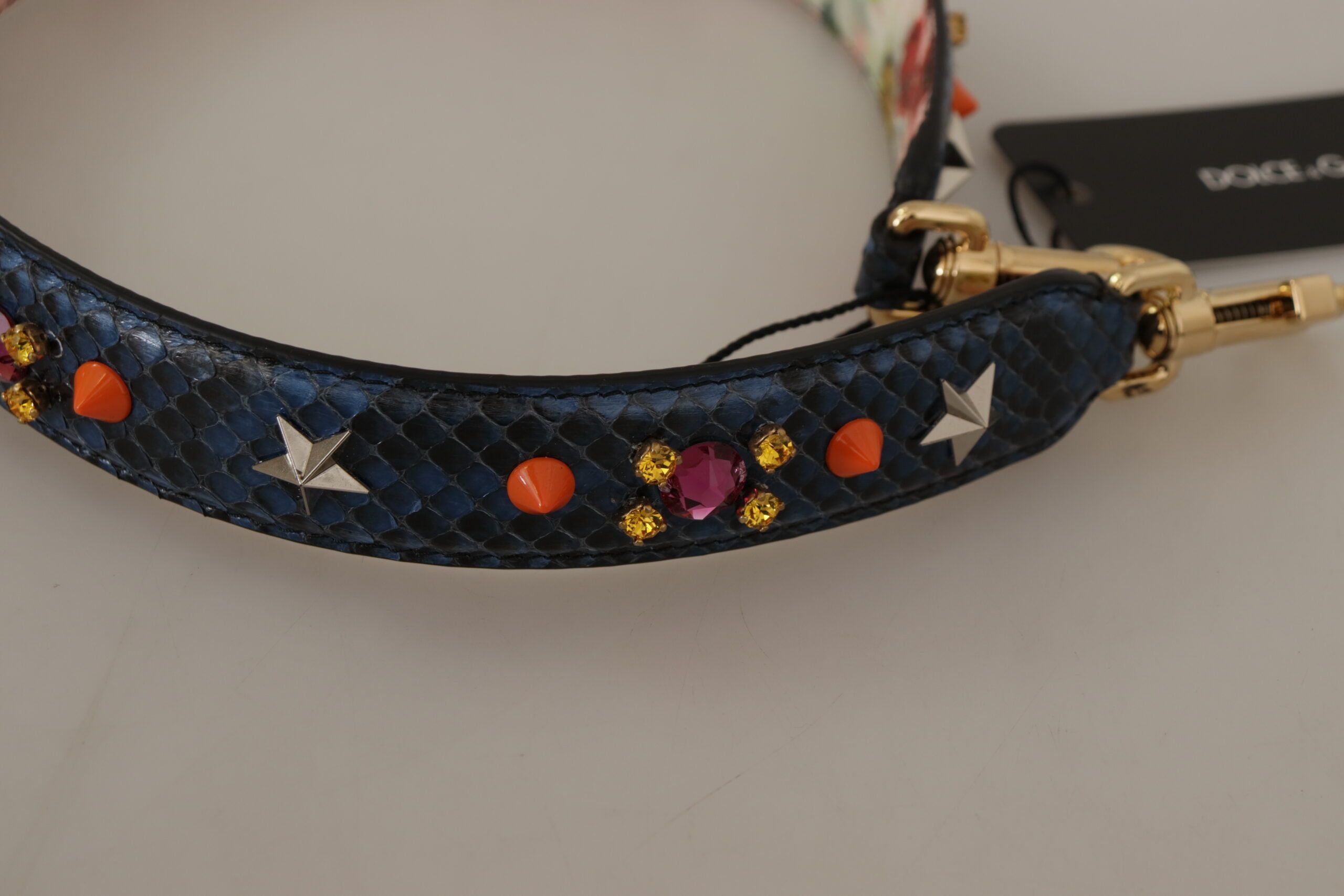 Dolce & Gabbana Elegant Blue Python Leather Bag Women's Strap Size ONE SIZE - 6 Thumbnail
