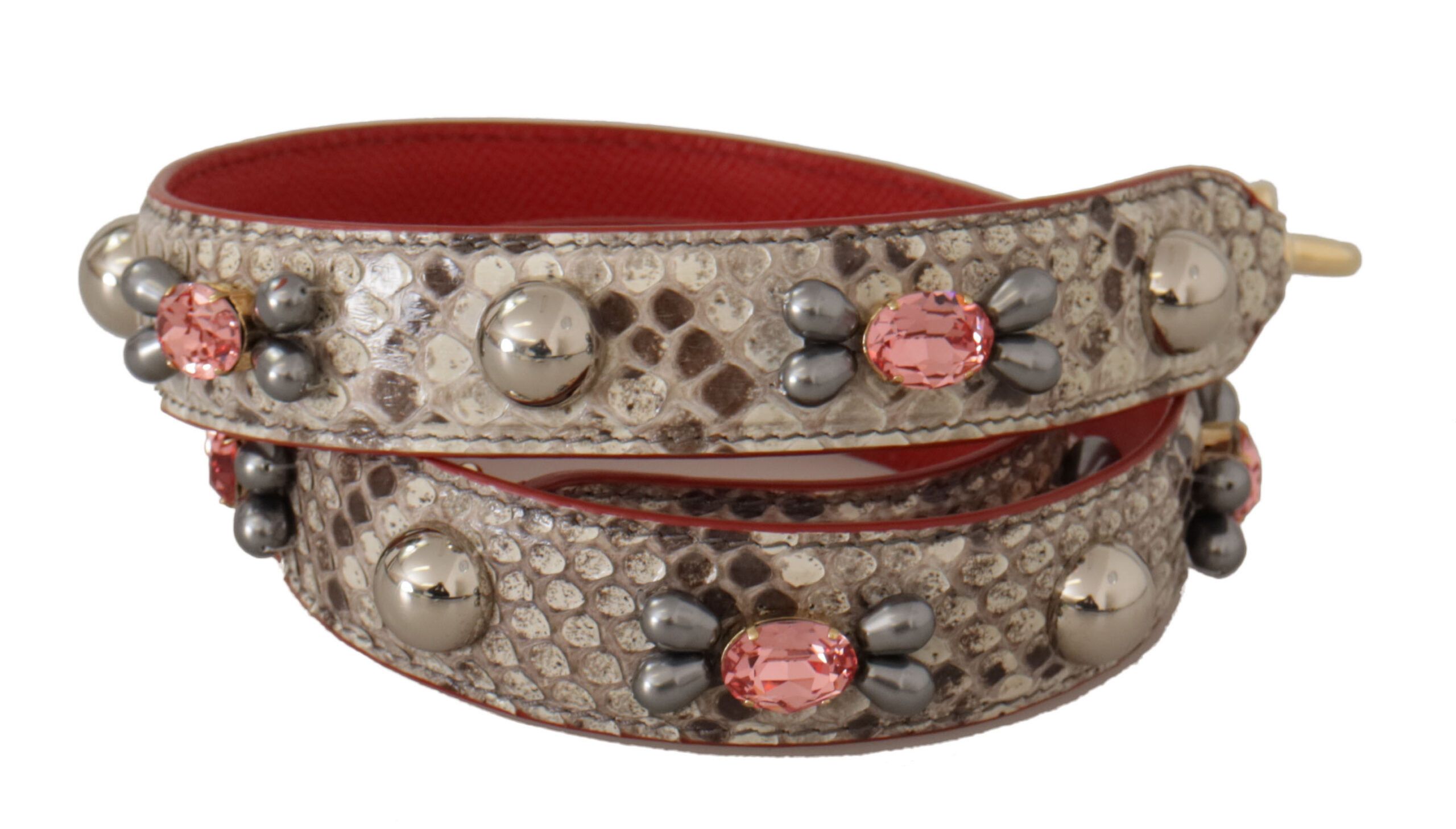 Dolce & Gabbana Opulent Python Leather Bag Strap in Women's Beige Size ONE SIZE - 2 Thumbnail