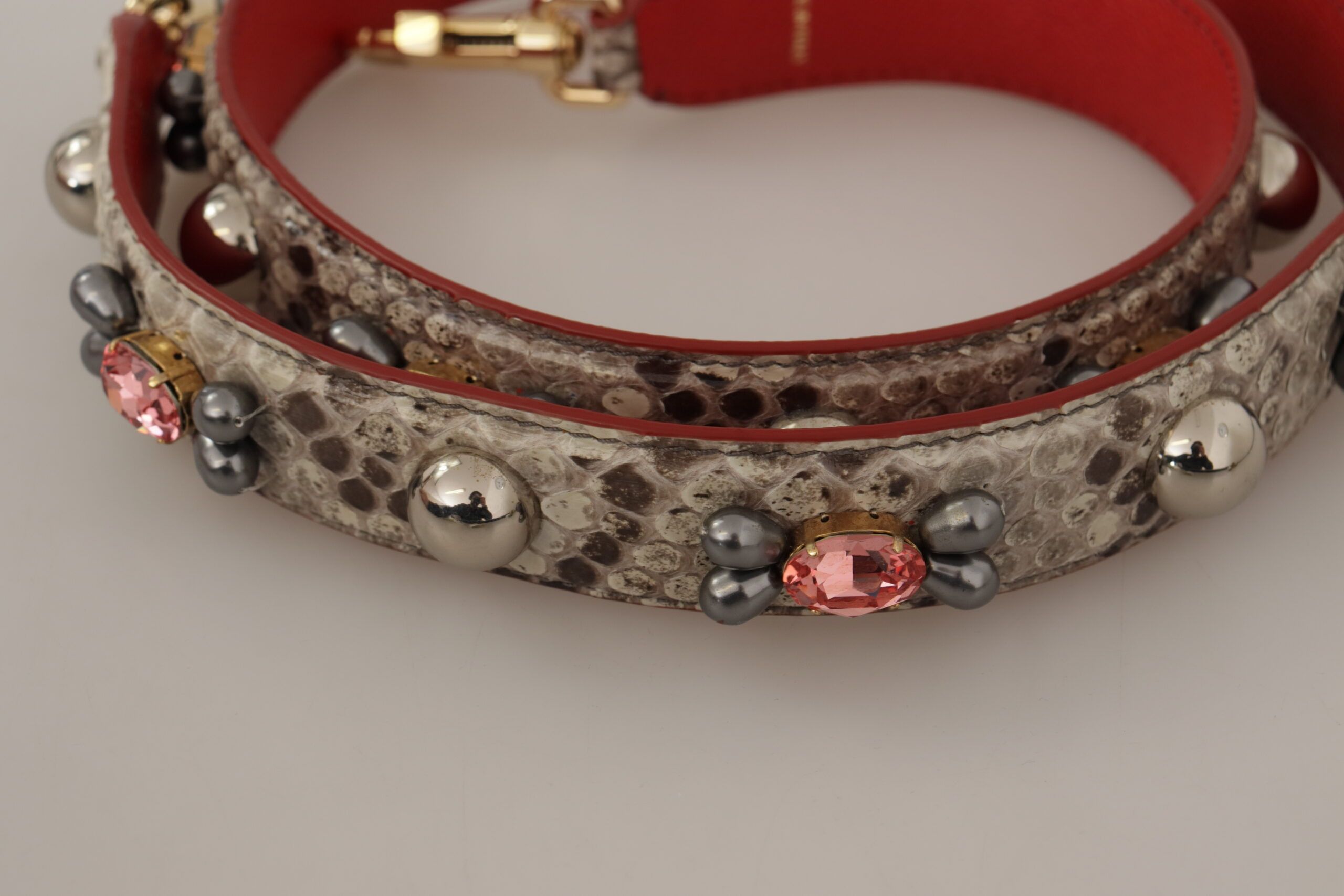 Dolce & Gabbana Opulent Python Leather Bag Strap in Women's Beige Size ONE SIZE - 4 Thumbnail