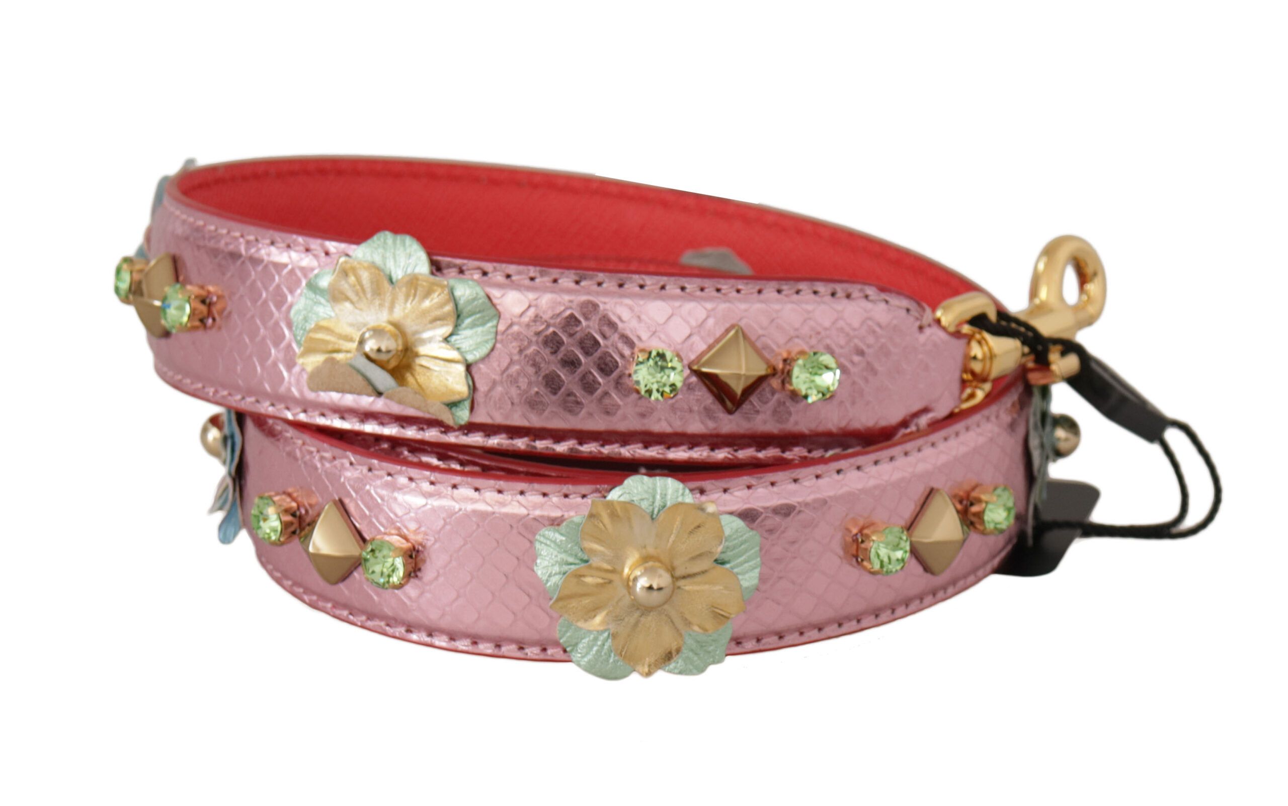 Dolce & Gabbana Elegant Metallic Pink Leather Shoulder Women's Strap Size ONE SIZE - 2 Thumbnail