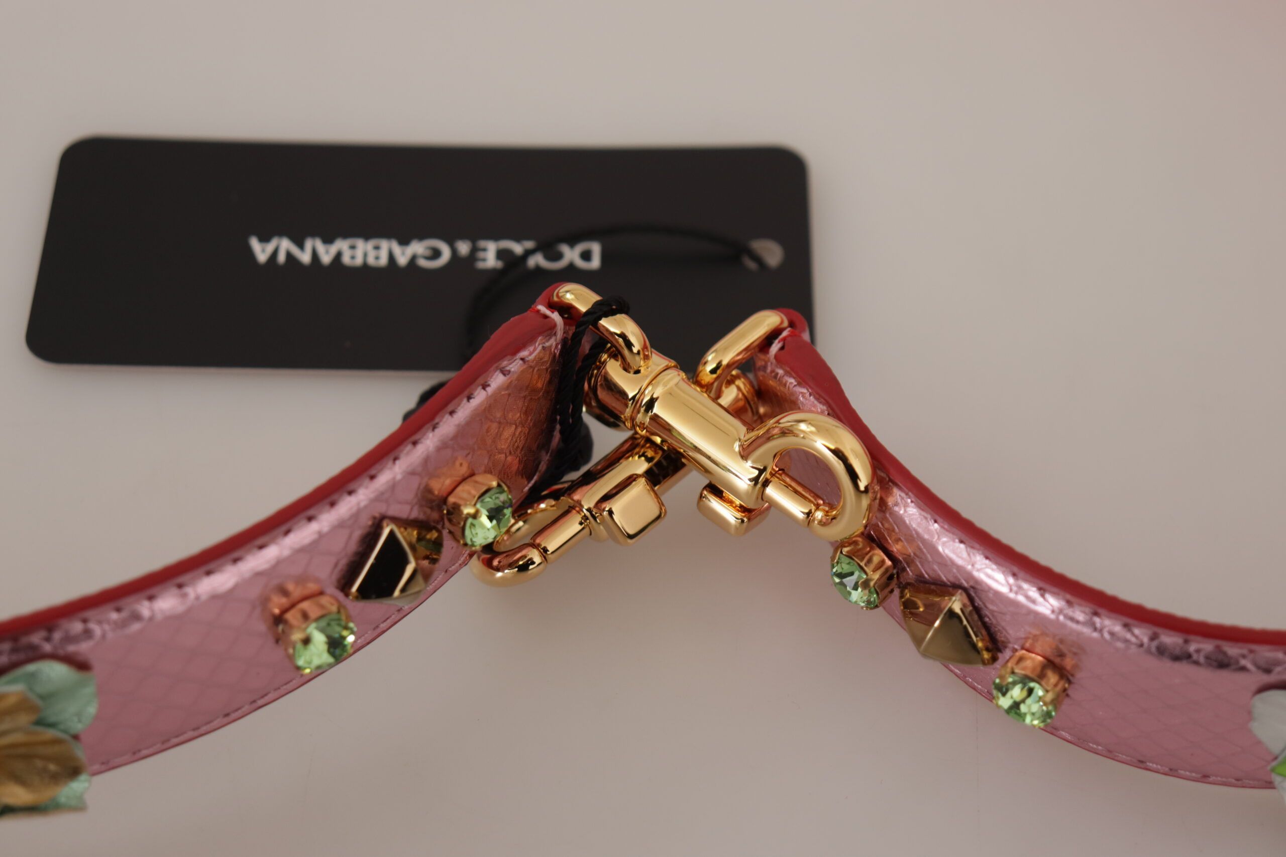 Dolce & Gabbana Elegant Metallic Pink Leather Shoulder Women's Strap Size ONE SIZE - 3 Thumbnail