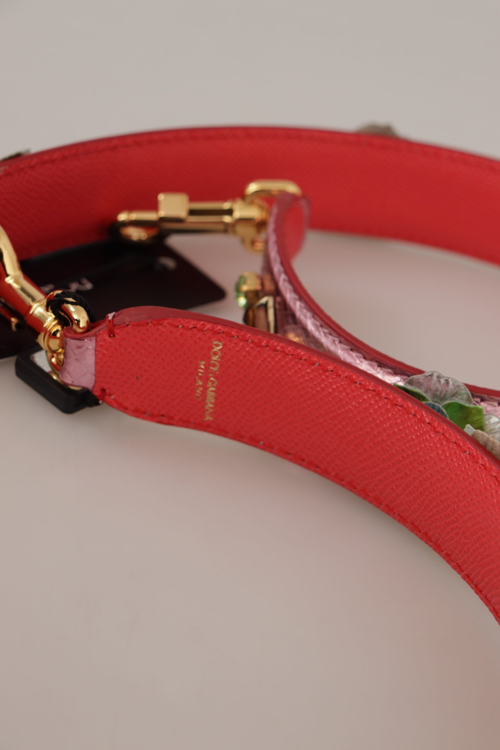 Dolce & Gabbana Elegant Metallic Pink Leather Shoulder Women's Strap Size ONE SIZE - 6 Thumbnail