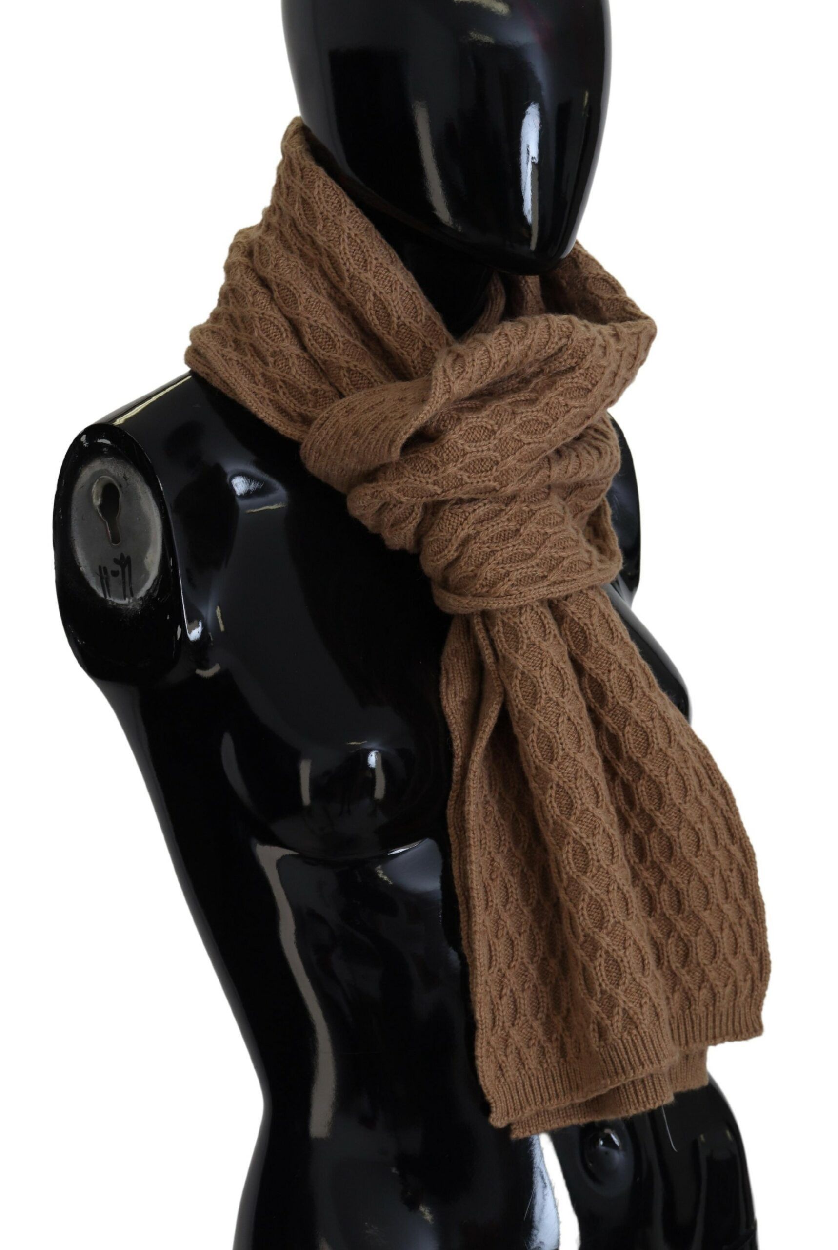 Dolce & Gabbana Elegant Dark Brown Knitted Women's Scarf Size ONE SIZE - 3 Thumbnail