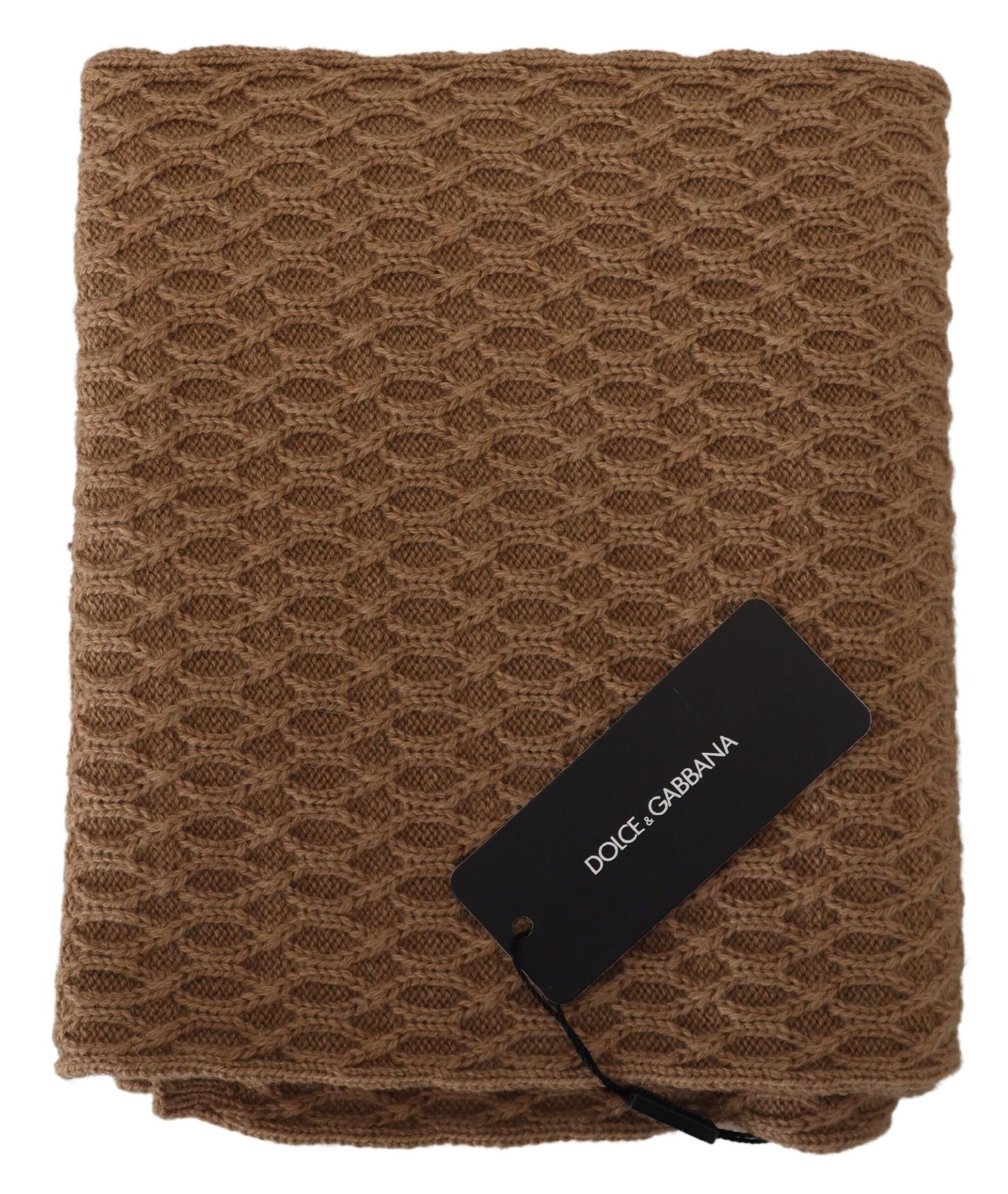 Dolce & Gabbana Elegant Dark Brown Knitted Women's Scarf Size ONE SIZE - 2 Thumbnail