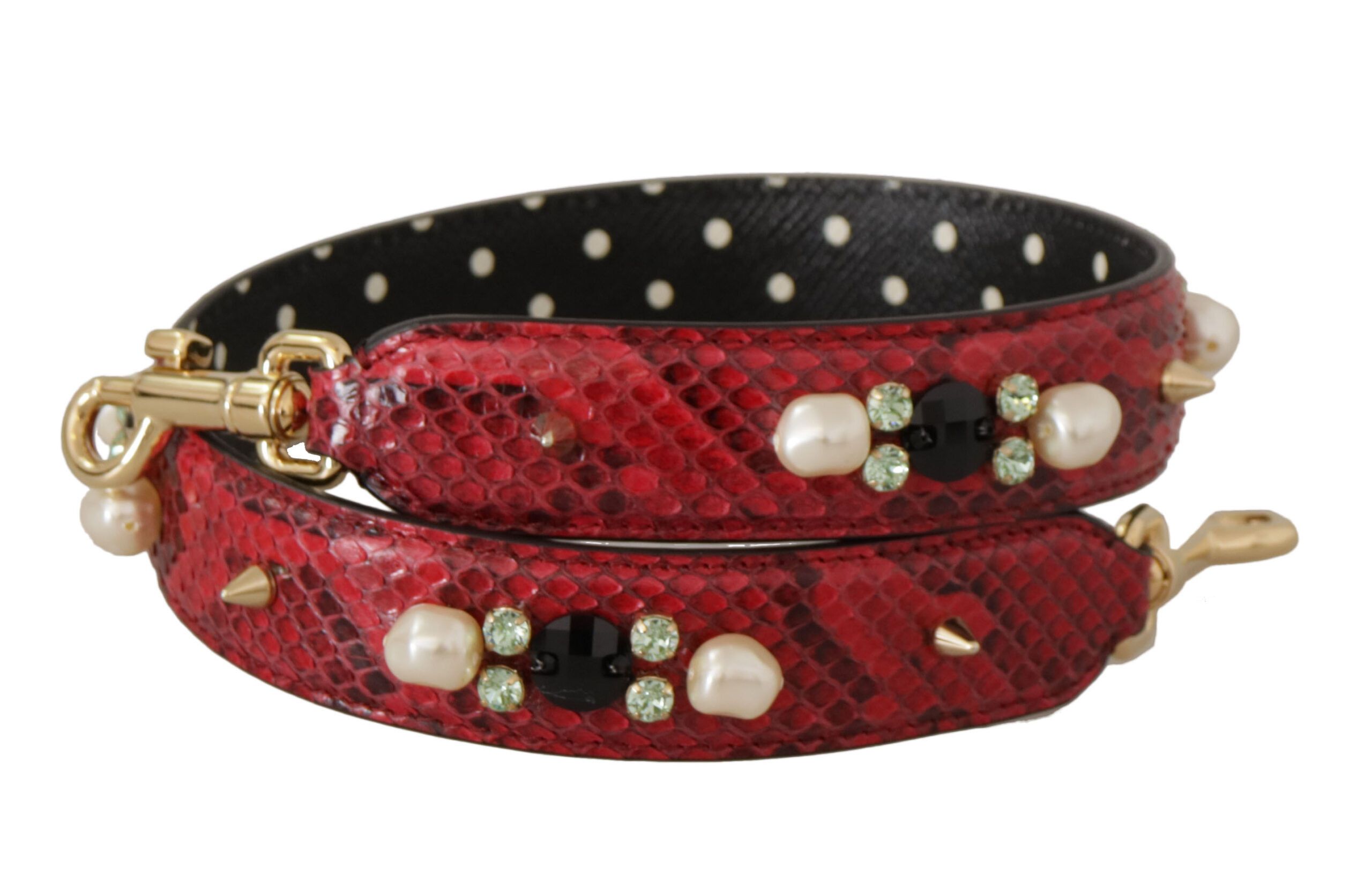 Dolce & Gabbana Elegant Red Python Leather Shoulder Women's Strap Size ONE SIZE - 2 Thumbnail