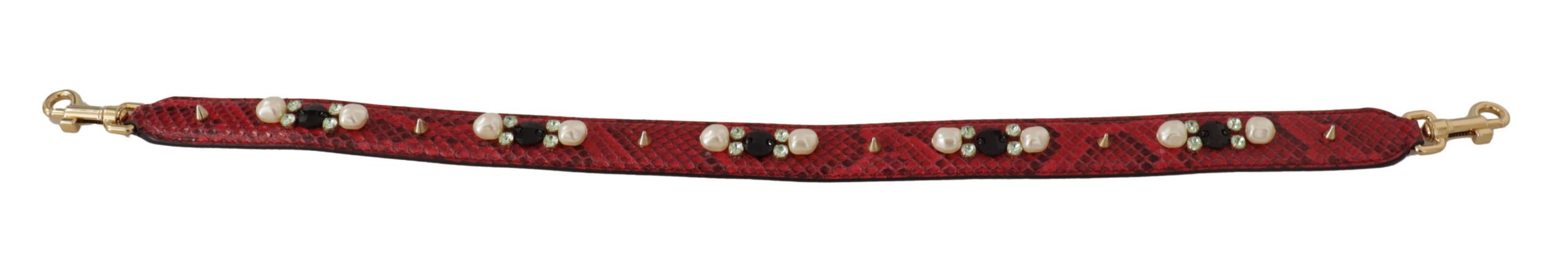 Dolce & Gabbana Elegant Red Python Leather Shoulder Women's Strap Size ONE SIZE - 5 Thumbnail