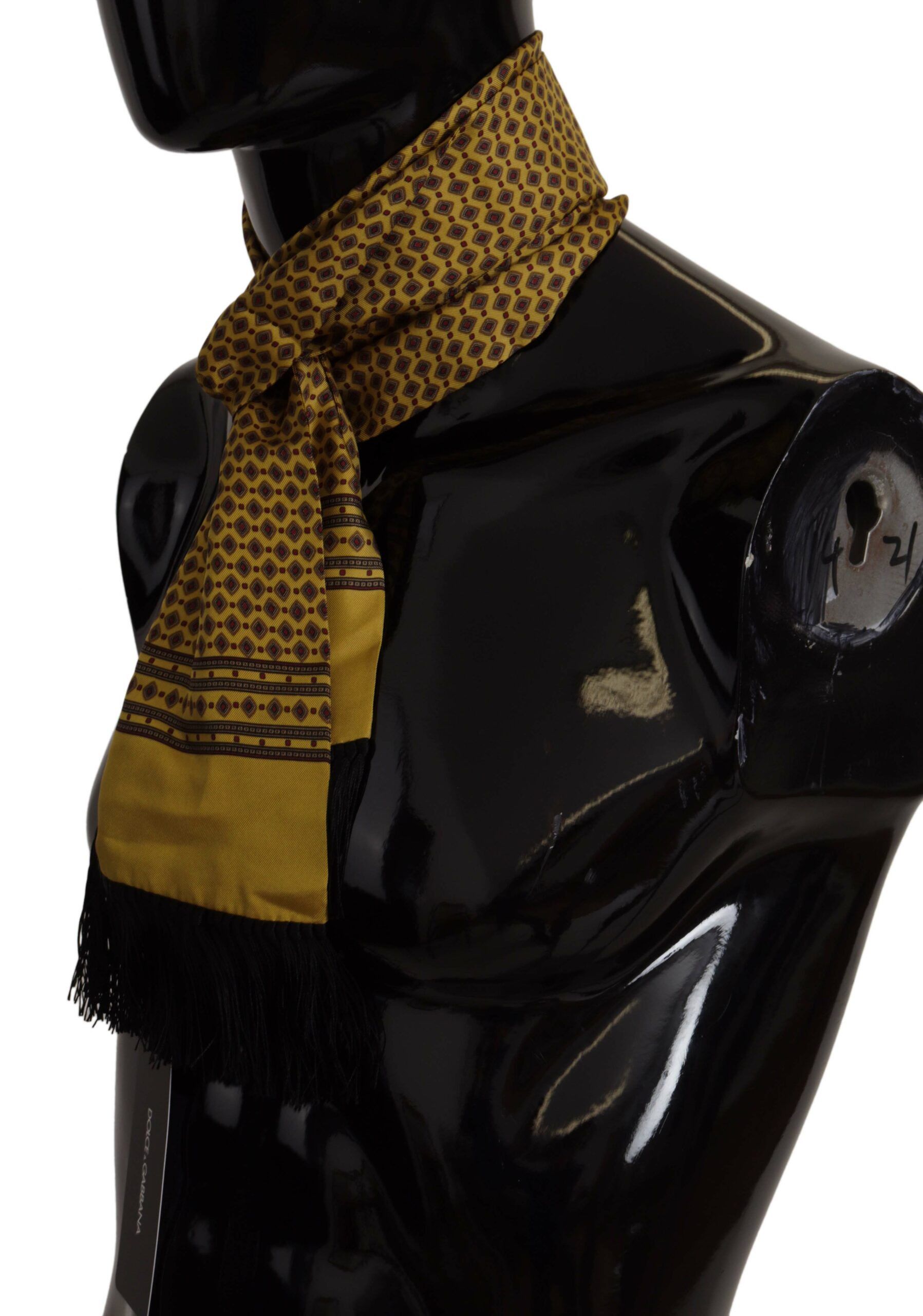 Dolce & Gabbana Elegant Yellow Silk Men's Men's Scarf Size ONE SIZE - 2 Thumbnail