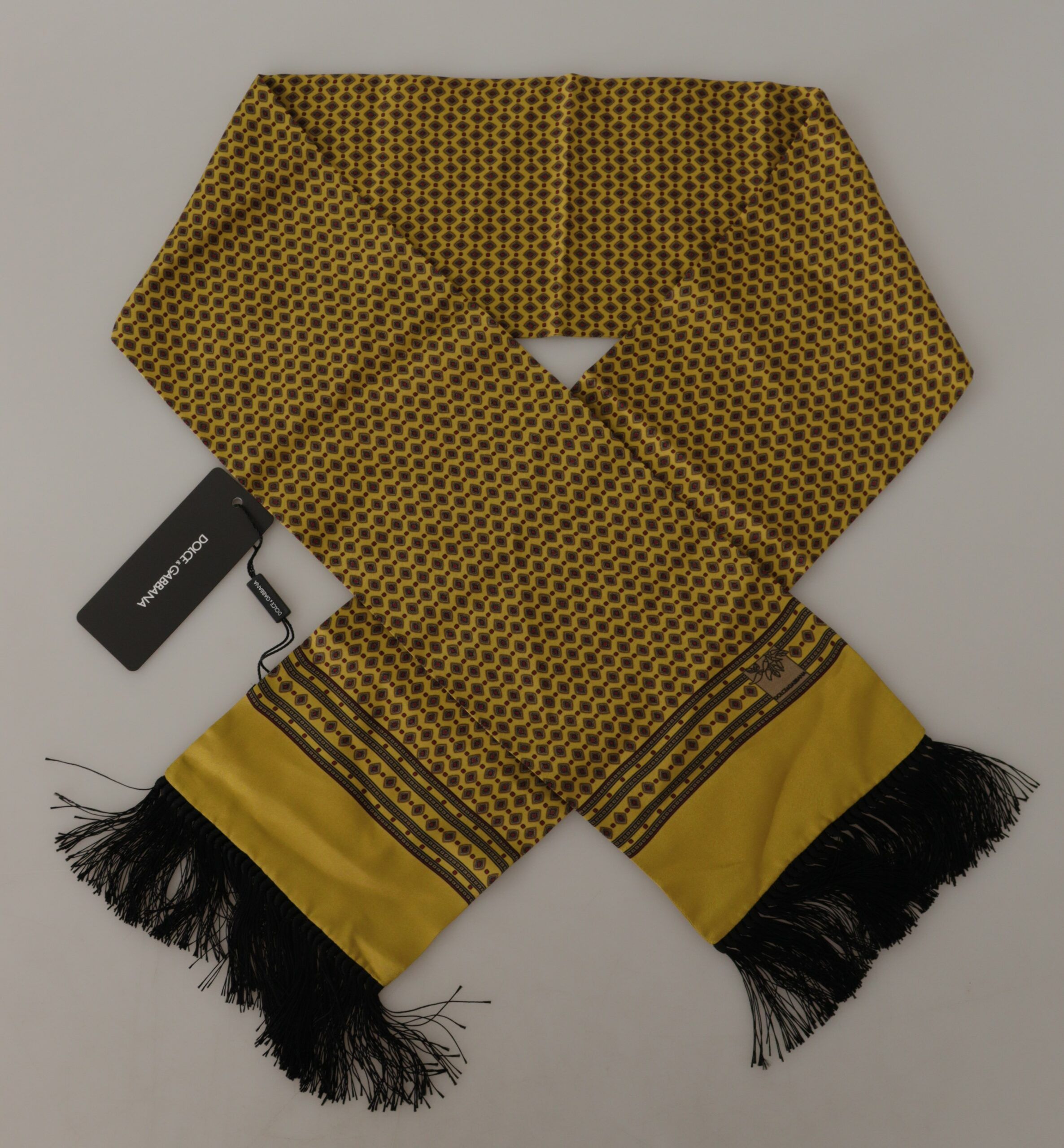 Dolce & Gabbana Elegant Yellow Silk Men's Men's Scarf Size ONE SIZE - 3 Thumbnail