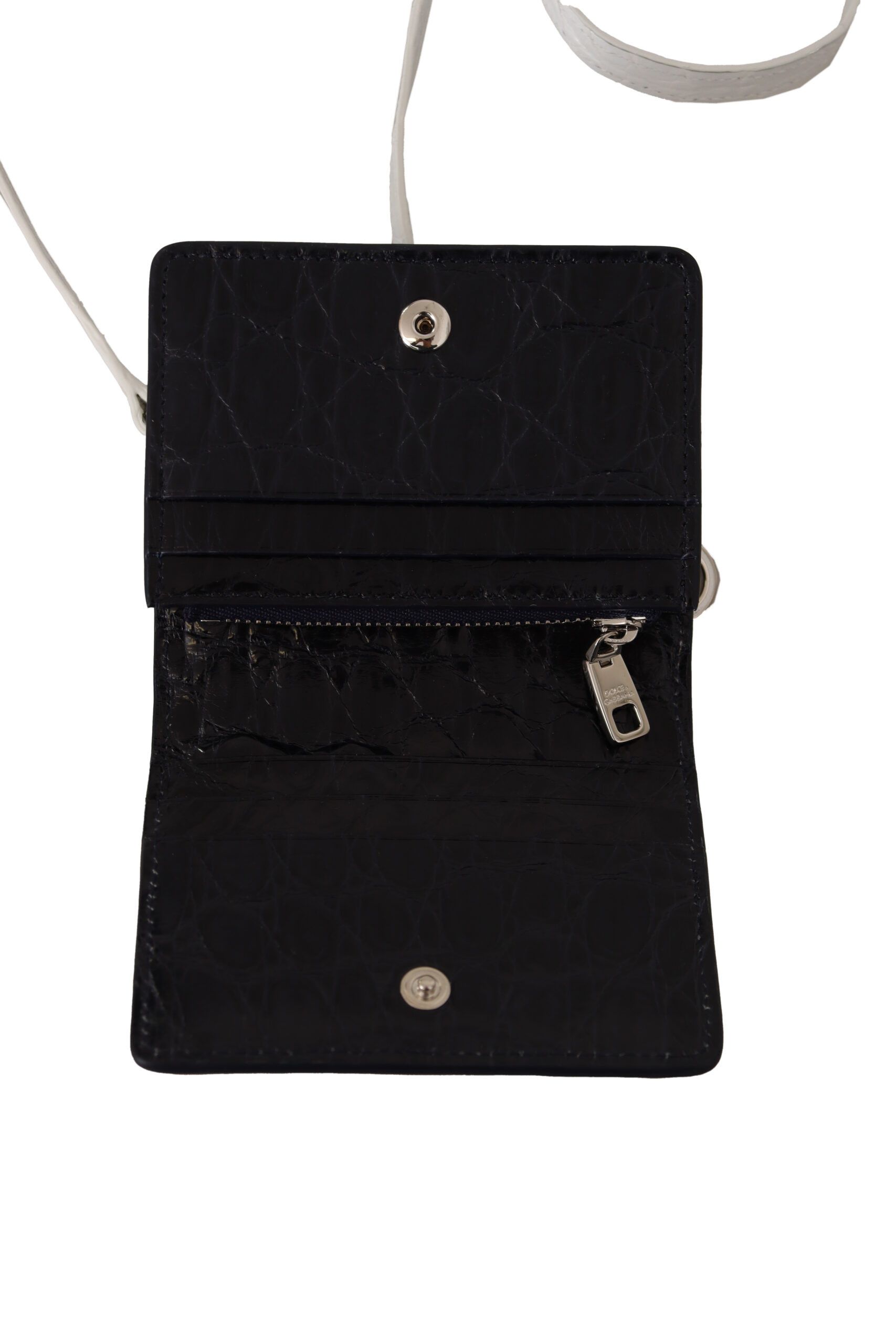 Dolce & Gabbana Blue Exotic Leather Bifold Wallet with Men's Strap Size ONE SIZE - 4 Thumbnail