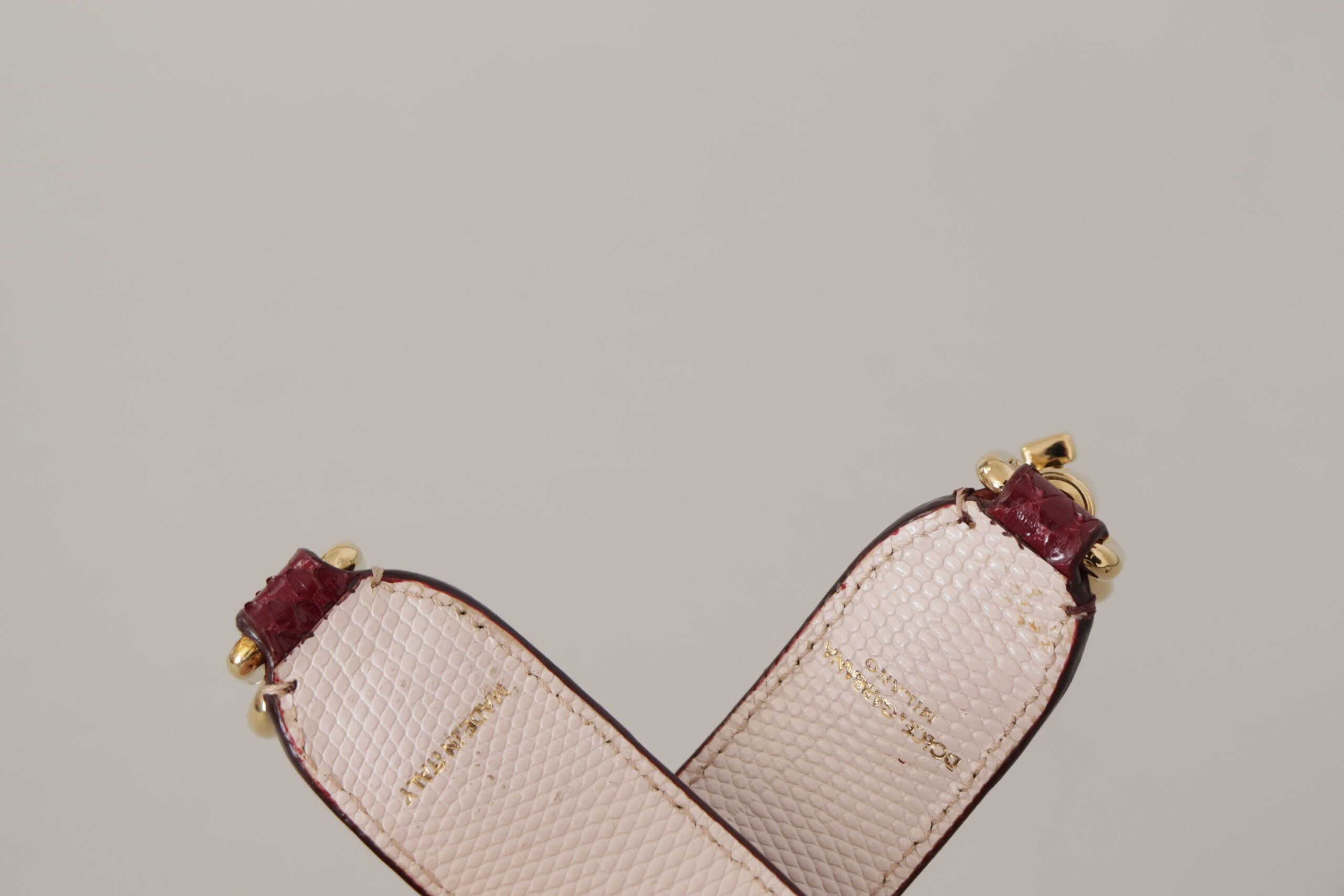 Dolce & Gabbana Elegant Python Leather Bag Strap in Women's Bordeaux Size ONE SIZE - 3 Thumbnail