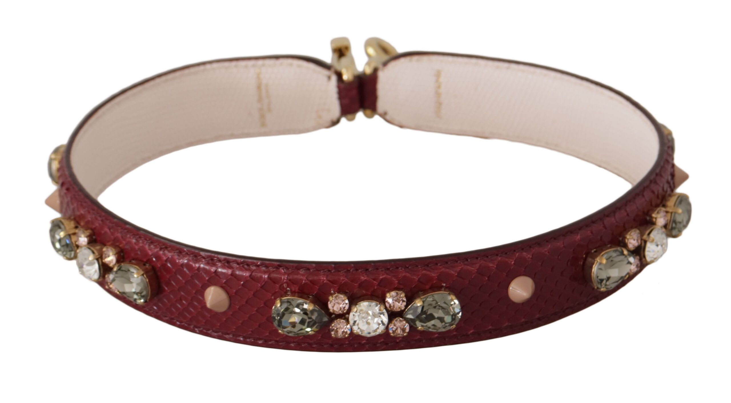 Dolce & Gabbana Elegant Python Leather Bag Strap in Women's Bordeaux Size ONE SIZE - 6 Thumbnail