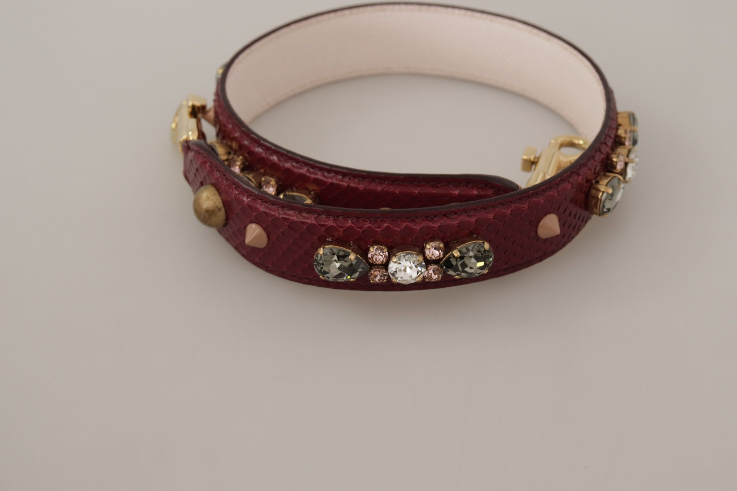 Dolce & Gabbana Elegant Python Leather Bag Strap in Women's Bordeaux Size ONE SIZE - 4 Thumbnail