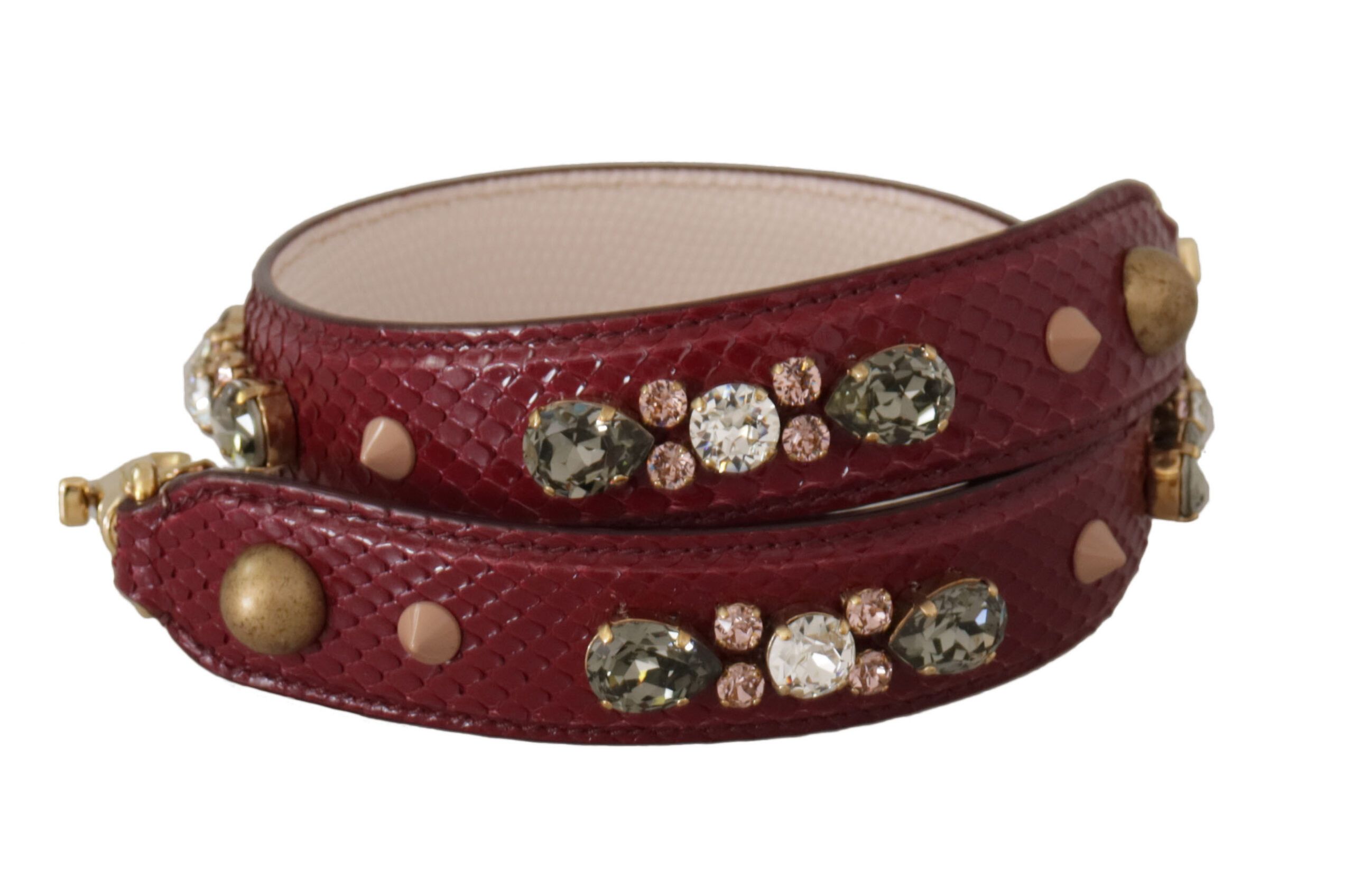 Dolce & Gabbana Elegant Python Leather Bag Strap in Women's Bordeaux Size ONE SIZE - 2 Thumbnail