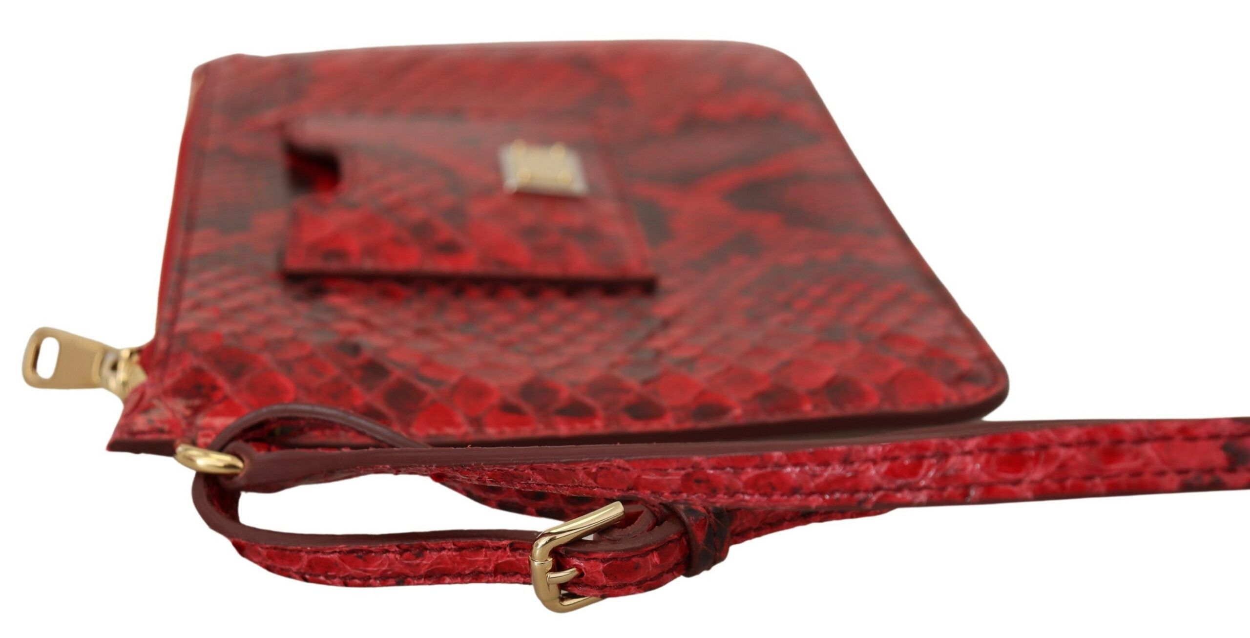 Dolce & Gabbana Elegant Red Leather Ayers Snake Women's Clutch Size ONE SIZE - 6 Thumbnail