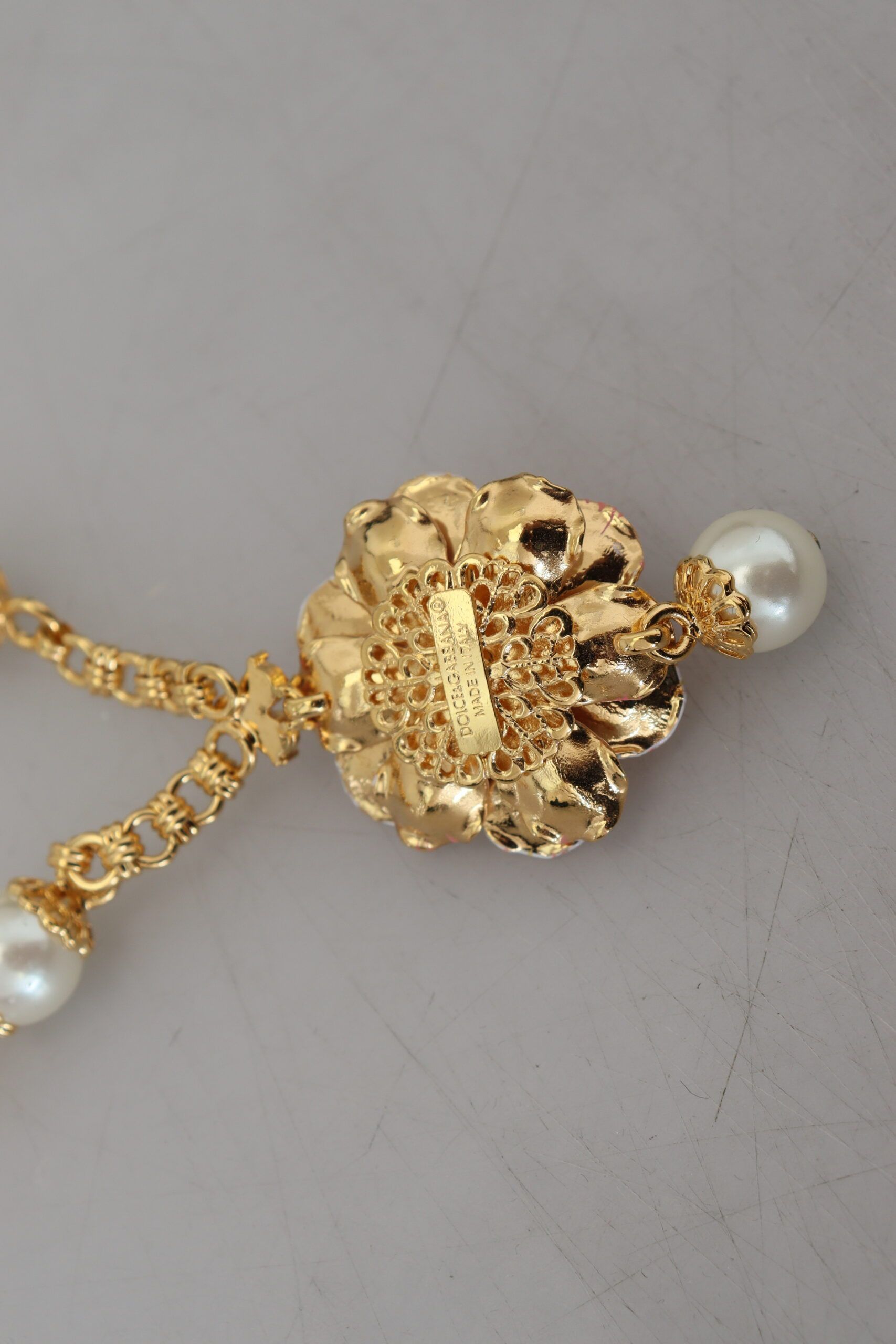 Dolce & Gabbana Elegant Floral Statement Charm Women's Necklace Size ONE SIZE - 5 Thumbnail
