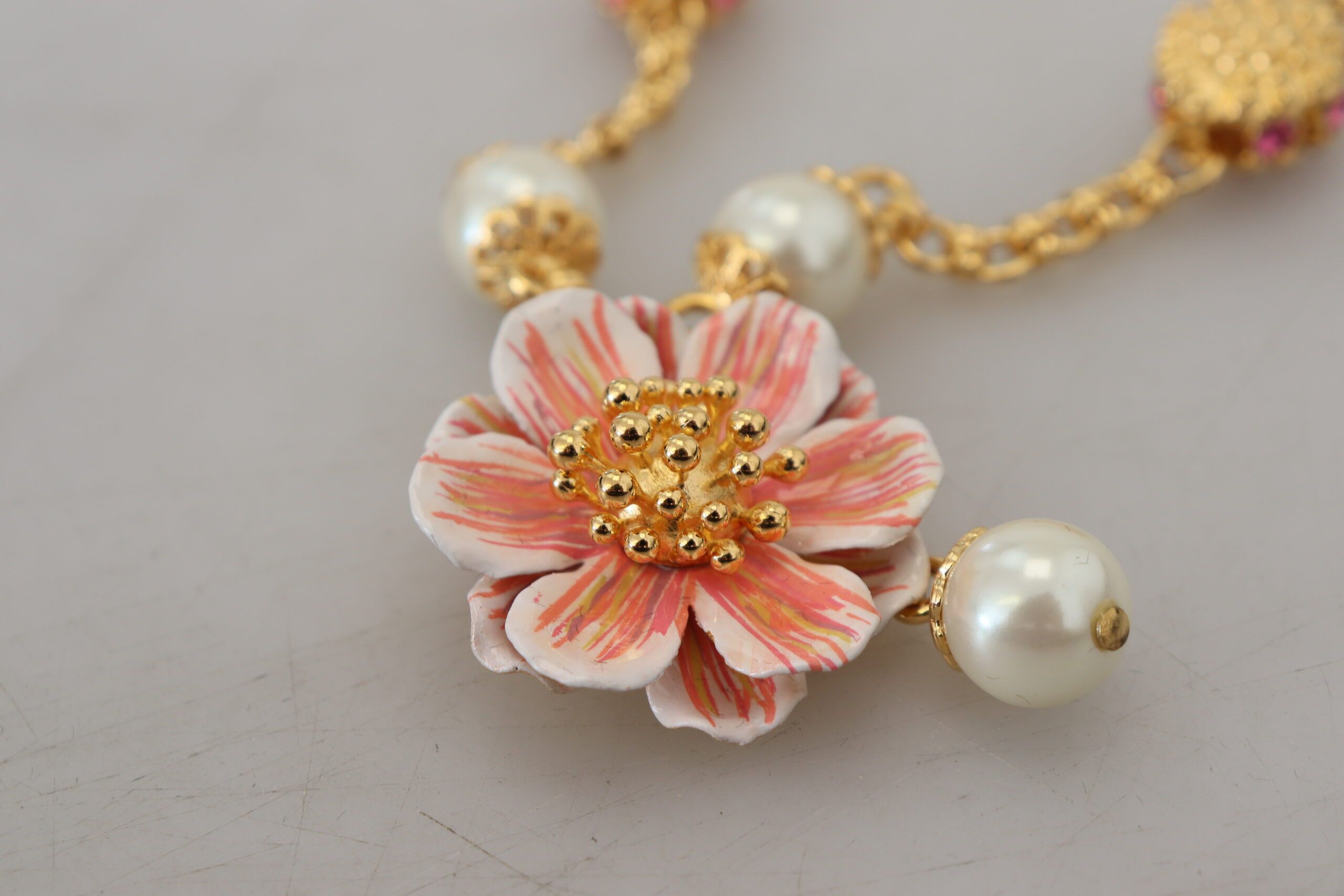 Dolce & Gabbana Elegant Floral Statement Charm Women's Necklace Size ONE SIZE - 6 Thumbnail