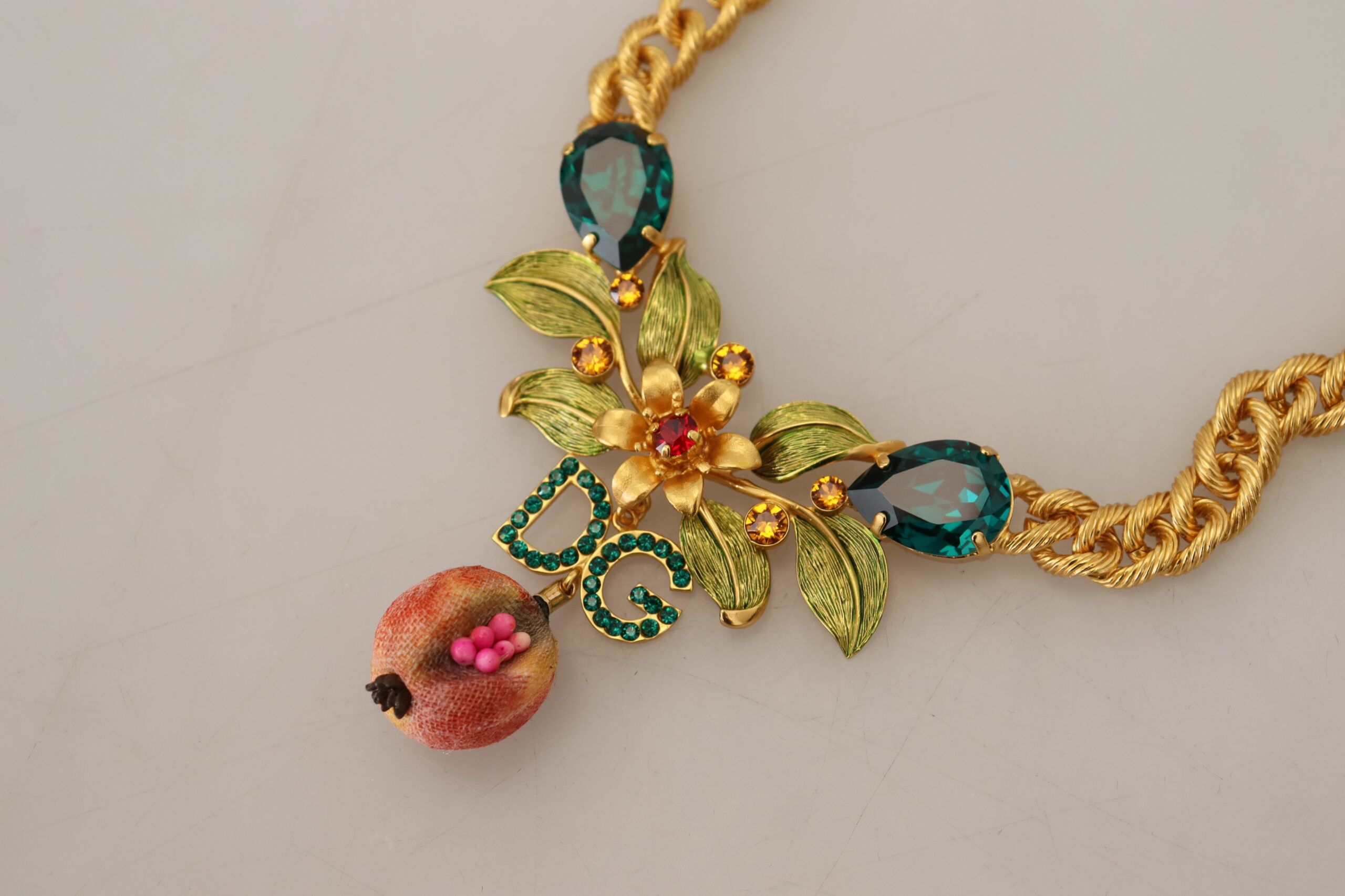 Dolce & Gabbana Elegant Gold-Tone Floral Fruit Women's Necklace Size ONE SIZE - 5 Thumbnail