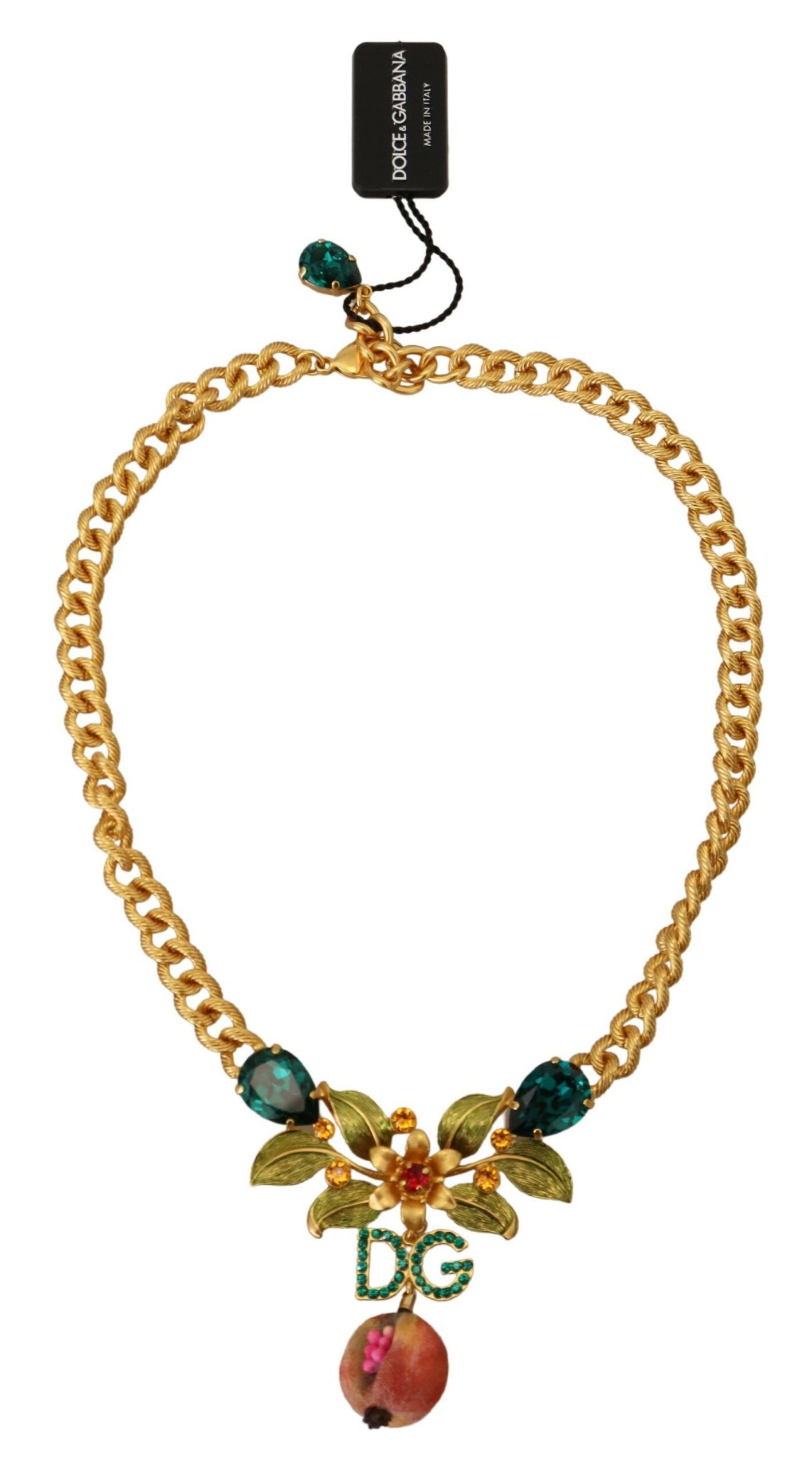 Dolce & Gabbana Elegant Gold-Tone Floral Fruit Women's Necklace Size ONE SIZE - 3 Thumbnail