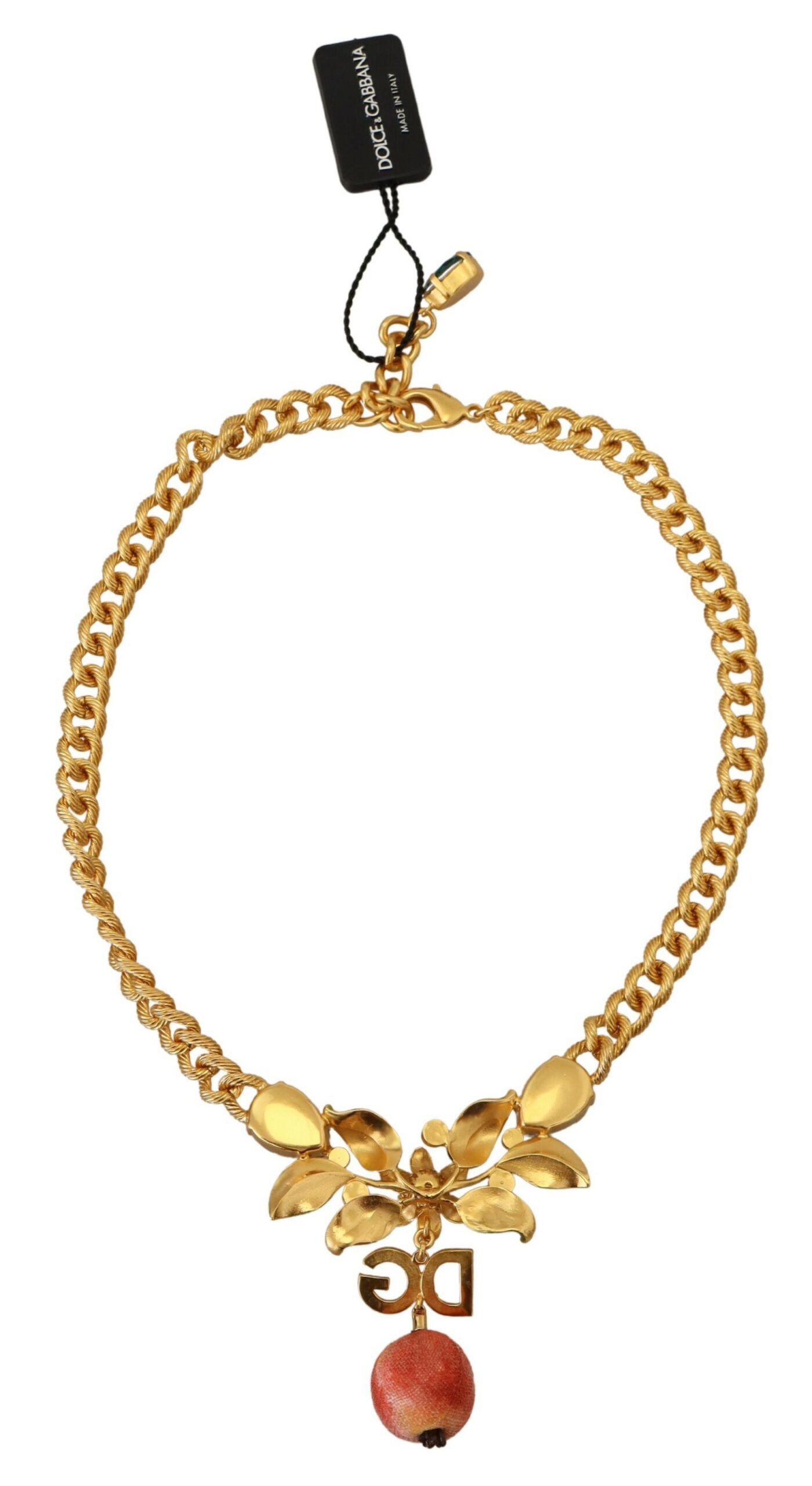 Dolce & Gabbana Elegant Gold-Tone Floral Fruit Women's Necklace Size ONE SIZE - 4 Thumbnail