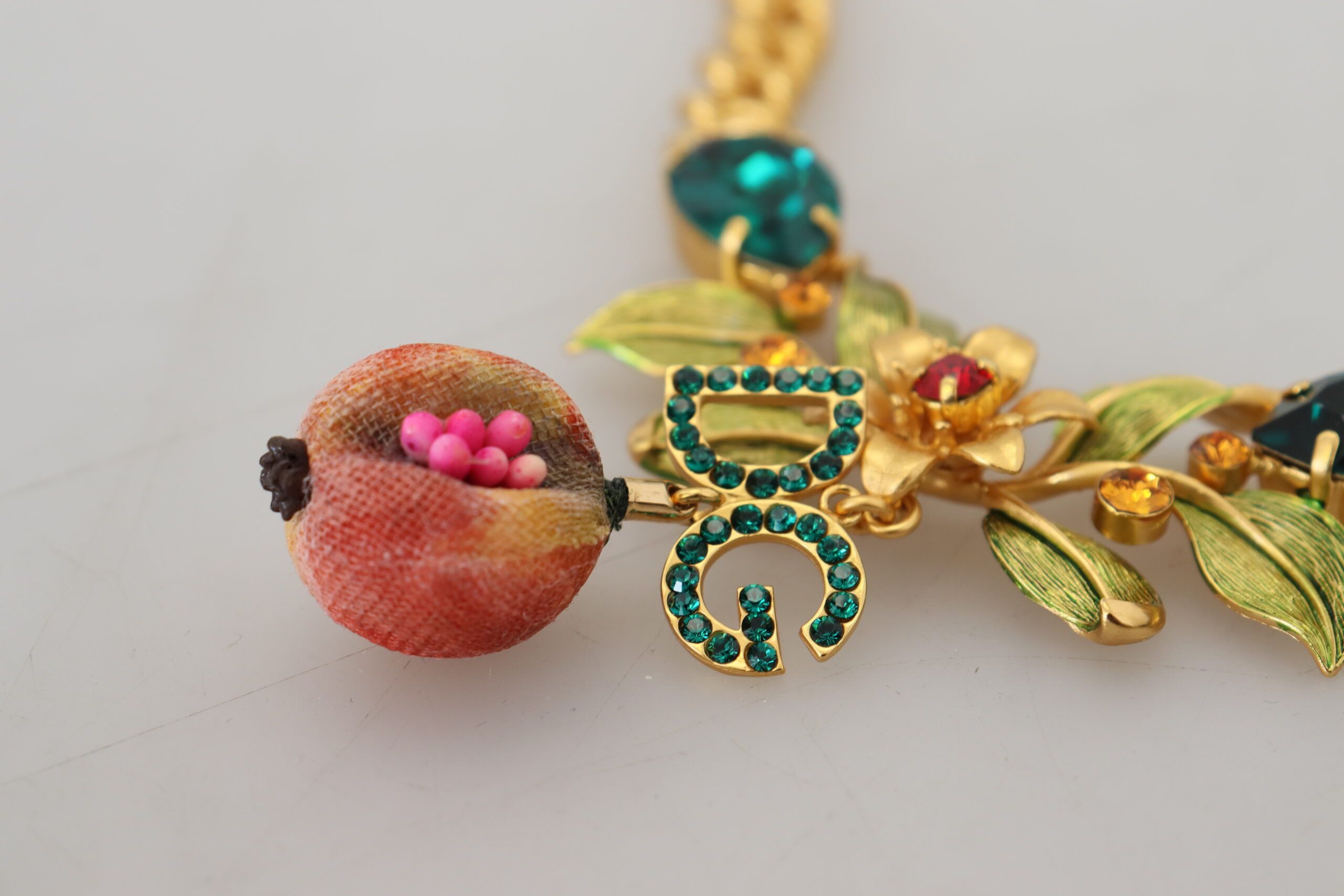 Dolce & Gabbana Elegant Gold-Tone Floral Fruit Women's Necklace Size ONE SIZE - 6 Thumbnail