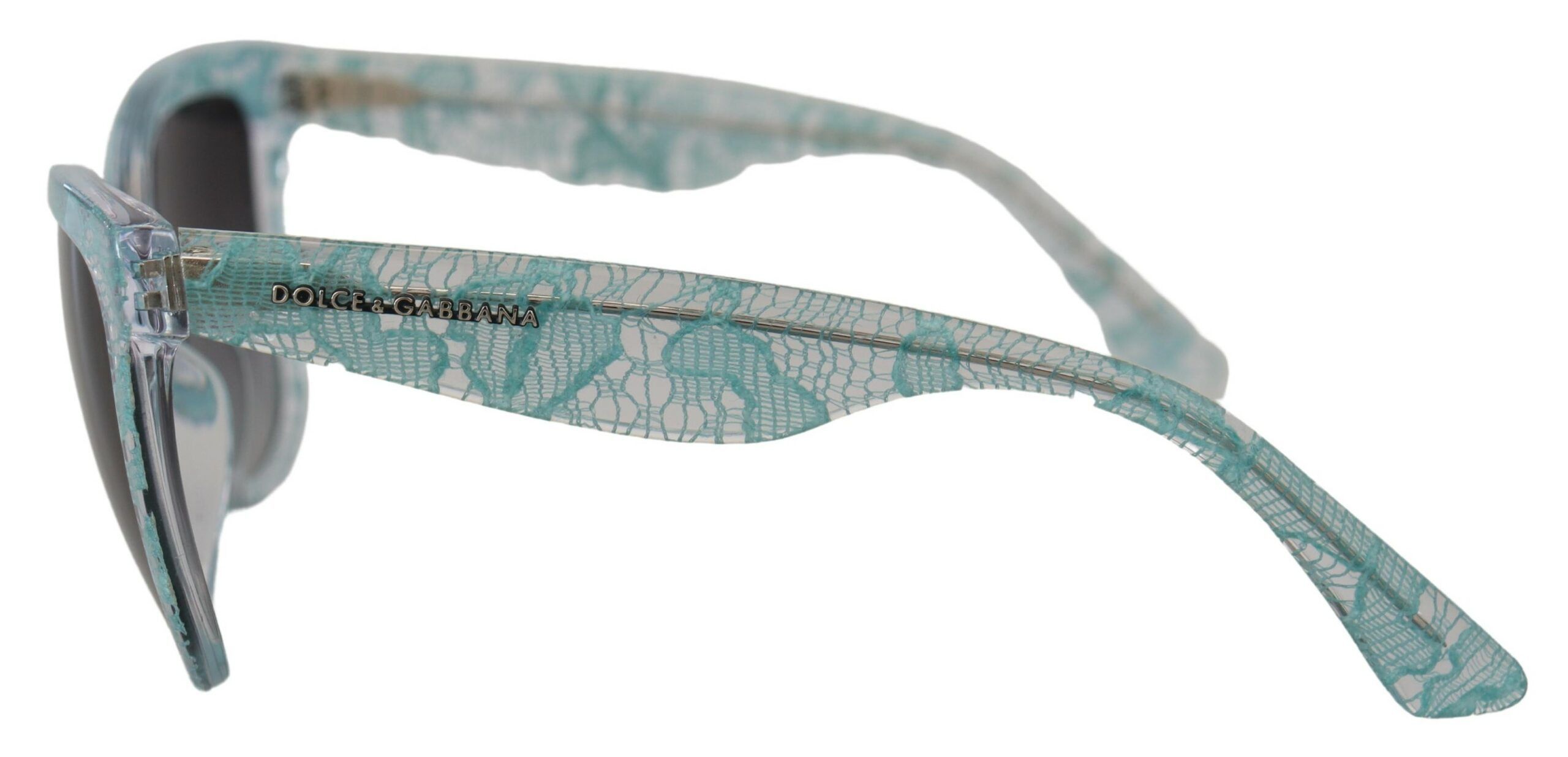 Dolce & Gabbana Elegant Blue Lace Detail Women's Sunglasses Size ONE SIZE - 4 Thumbnail