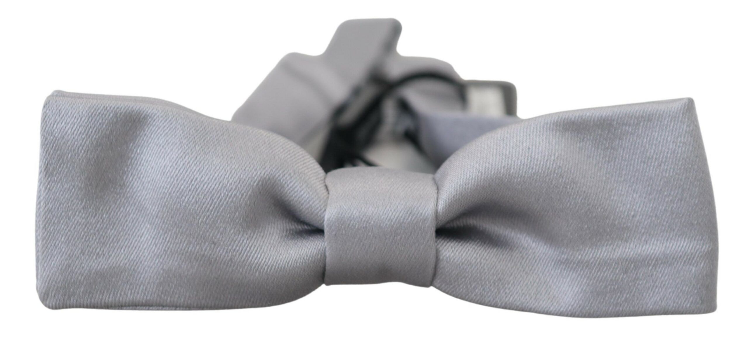 Dolce & Gabbana Elegant Gray Silk Bow Men's Tie Size ONE SIZE - 4 Thumbnail