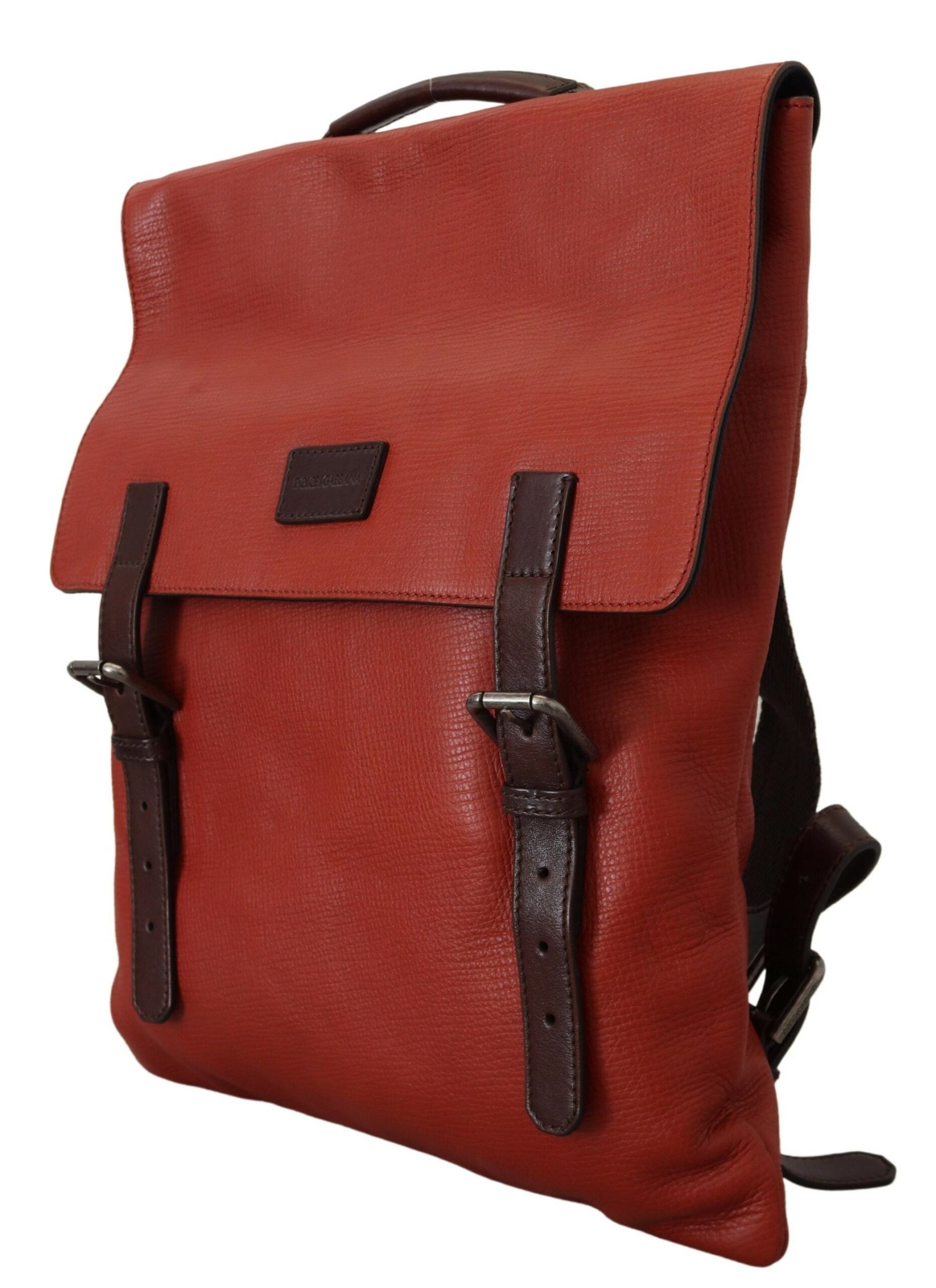 Dolce & Gabbana Elegant Calfskin Leather Backpack in Men's Orange Size ONE SIZE - 2 Thumbnail