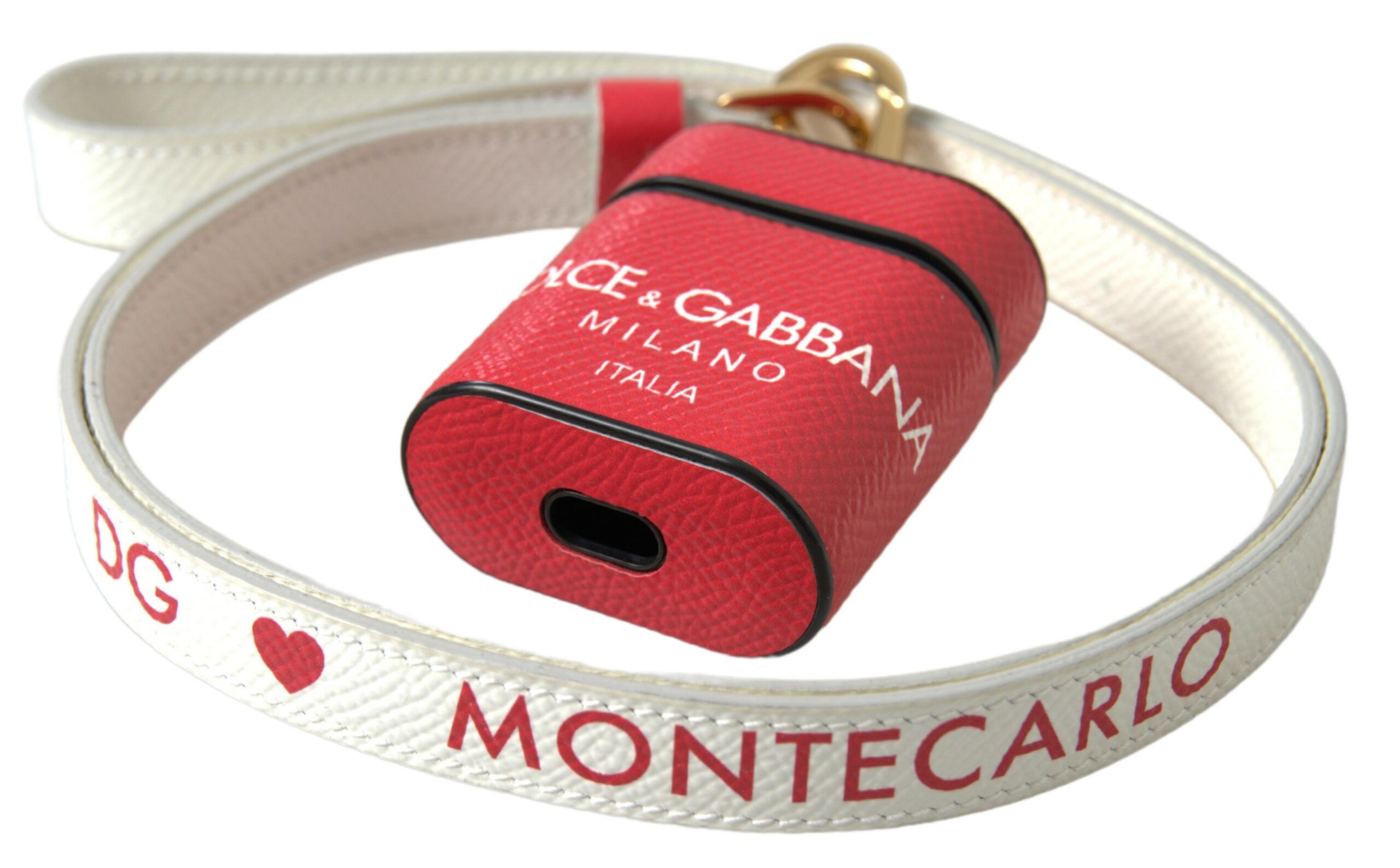 Dolce & Gabbana Elegant Red Calf Leather Airpods Women's Case Size ONE SIZE - 4 Thumbnail
