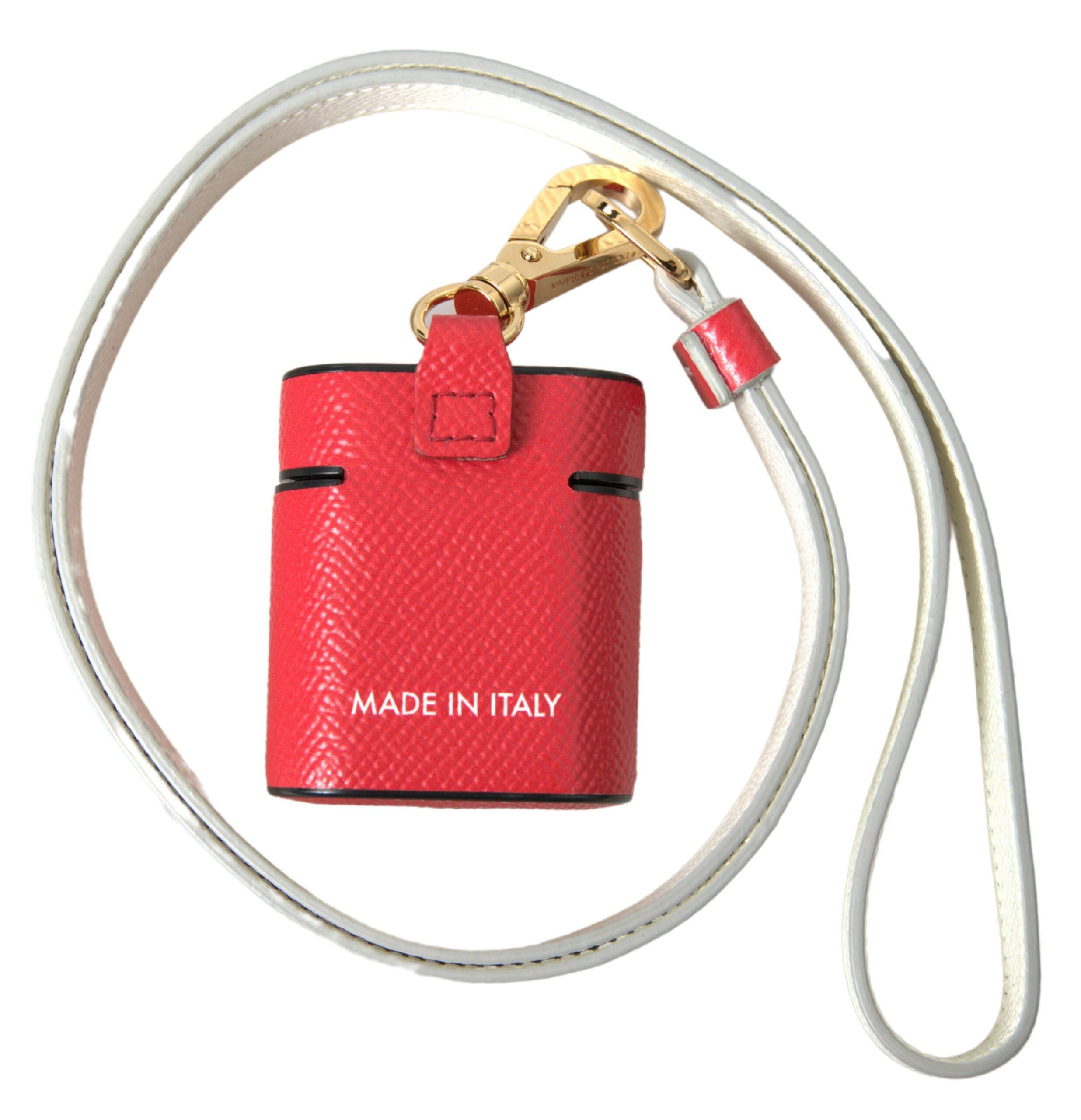 Dolce & Gabbana Elegant Red Calf Leather Airpods Women's Case Size ONE SIZE - 2 Thumbnail